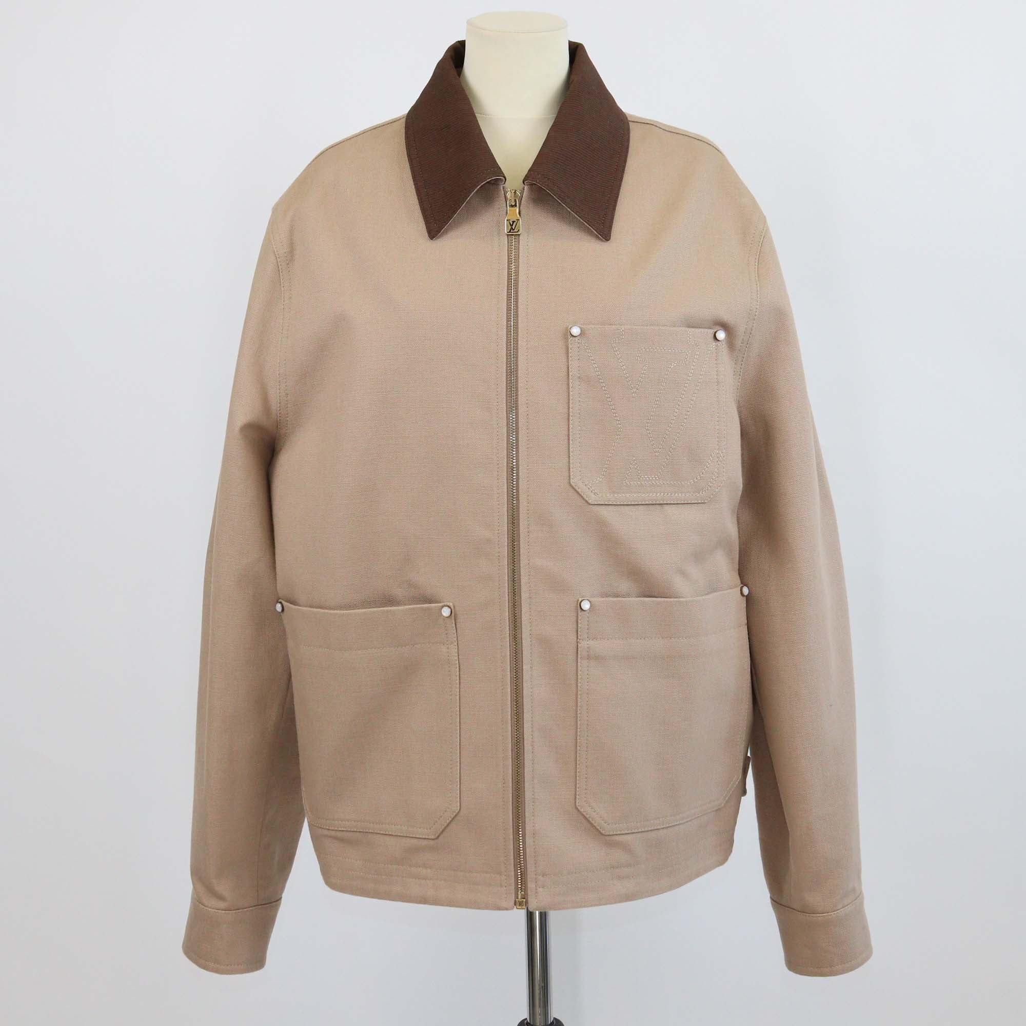 Louis Vuitton Beige Cotton Canvas Workwear Blouson Jacket