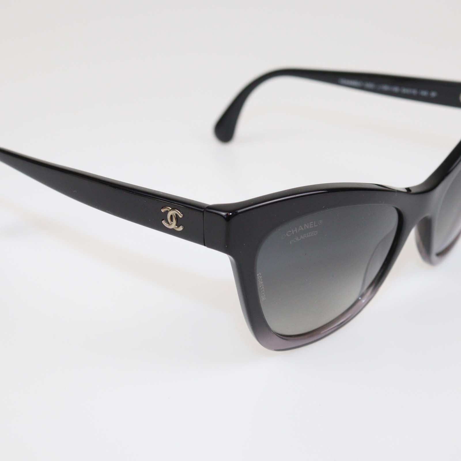Chanel Black Gradient CC Cat Eye Sunglasses