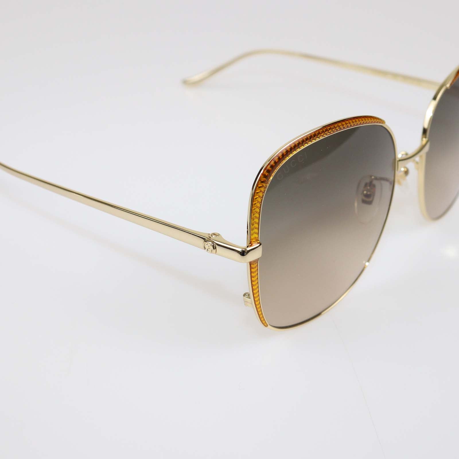 Gucci Yellow/Brown Gradient Oversized Square Sunglasses