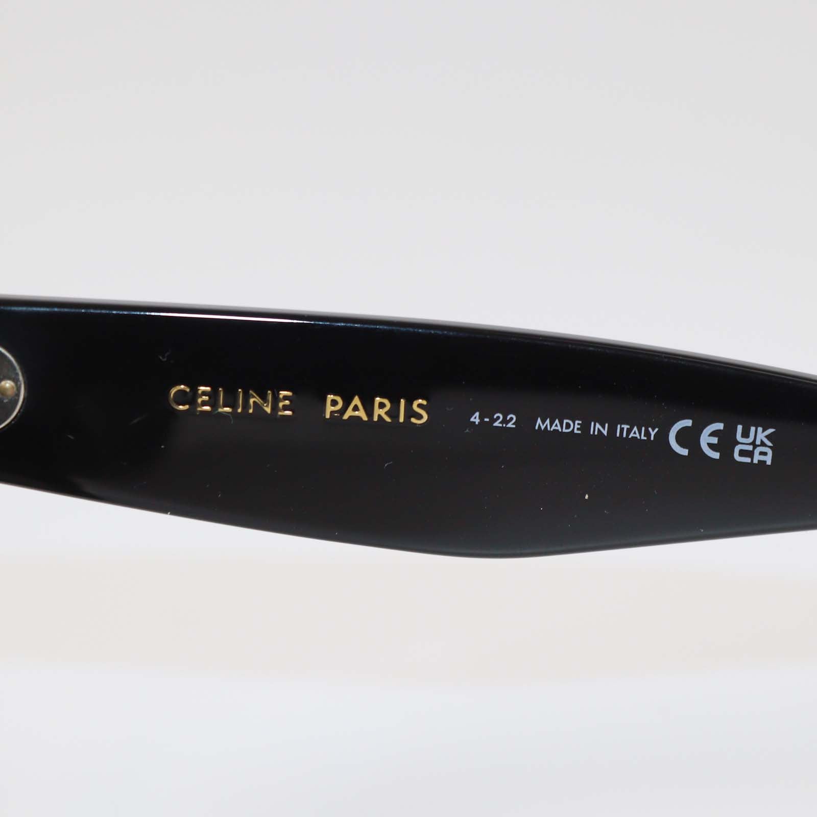 Celine Black Acetate Wayfarer Sunglasses