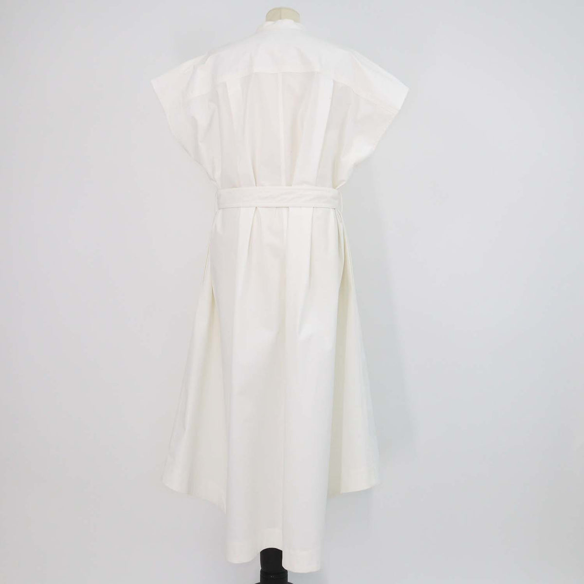 Proenza Schouler Off White Blend Cotton Poplin Adinna Belted Sleeveless Midi Dress