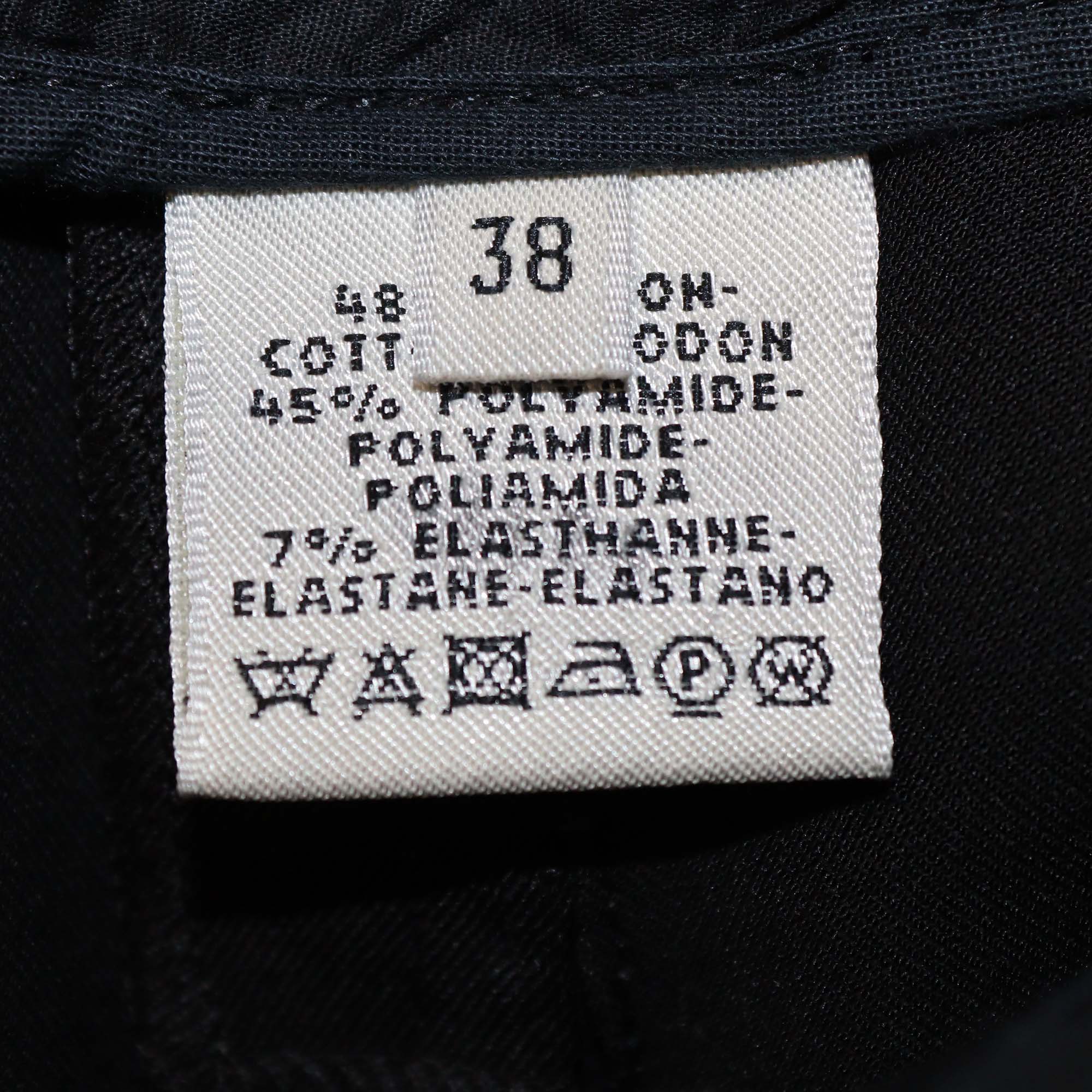 Hermes Black Cotton Nylon Blend Straight Cut Trouser