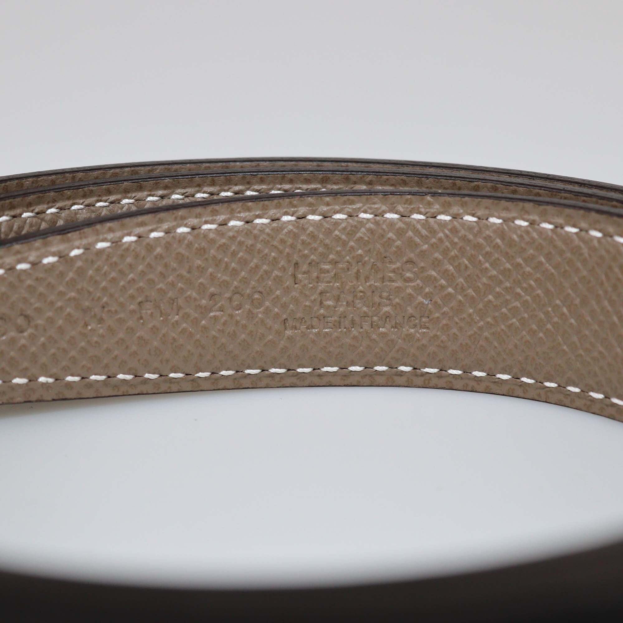 Hermes Black/Etoupe Swift & Epsom Mini Constance Reversible Belt Womens Hermes