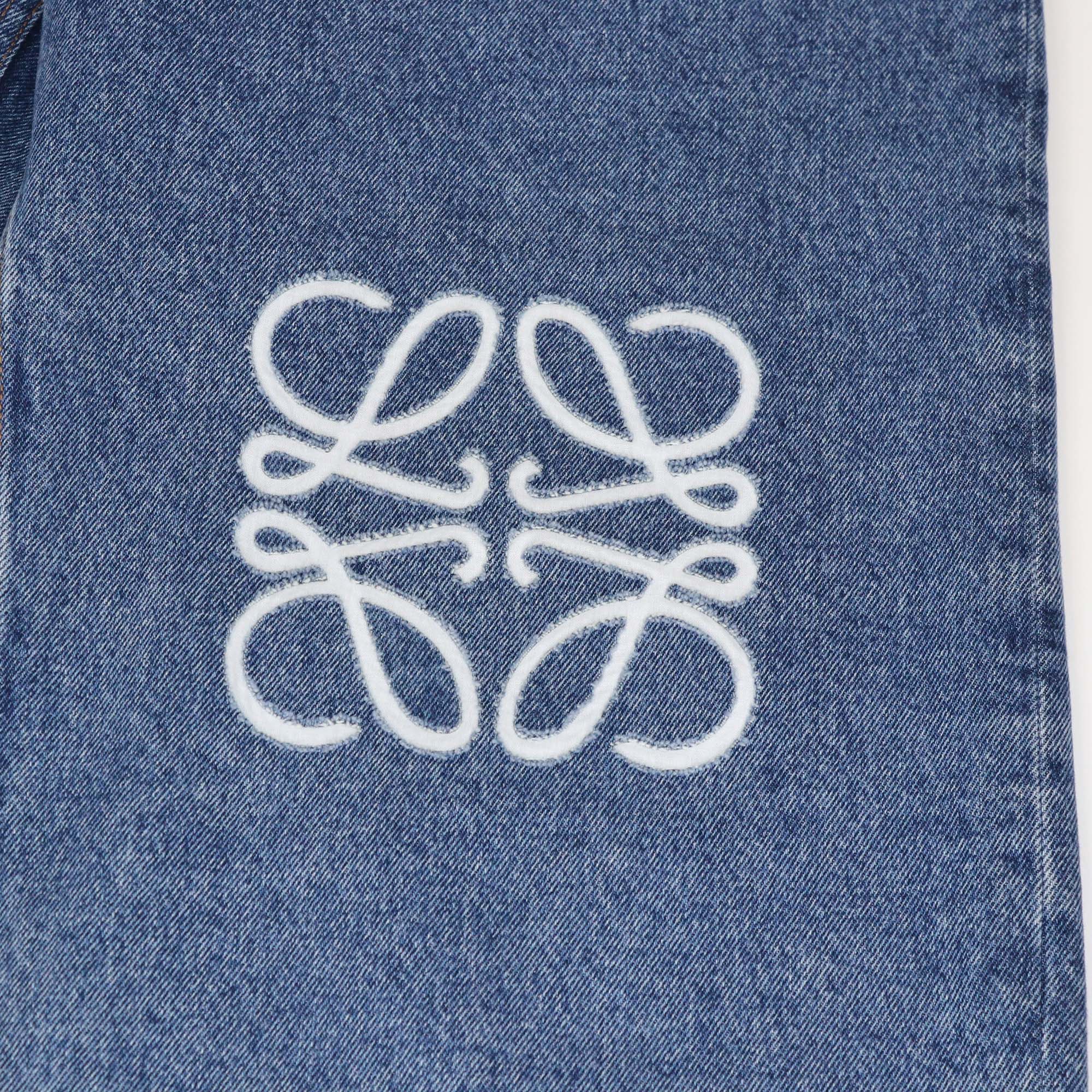 Loewe Blue Denim Anagram Baggy Pants