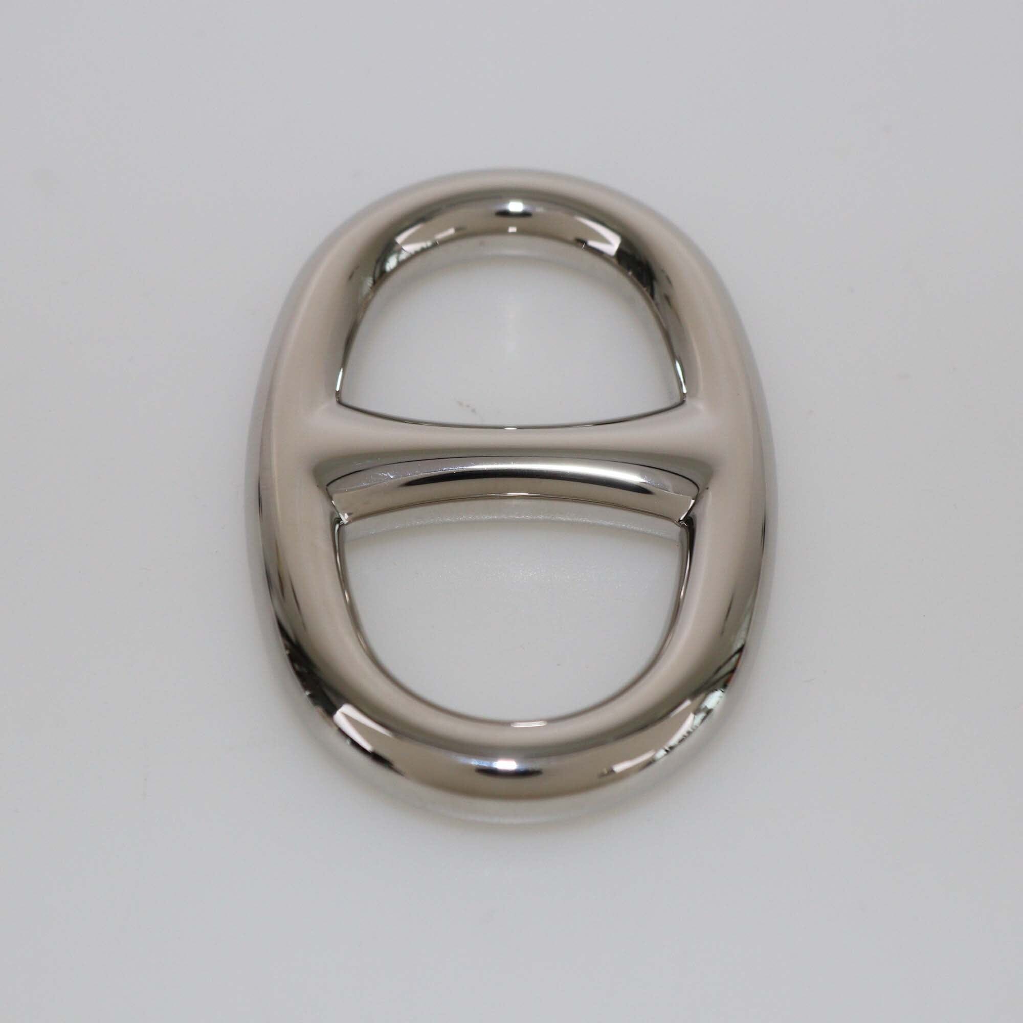 Hermes Silver Chaine d' Ancre Scarf 90 Ring Womens Hermes