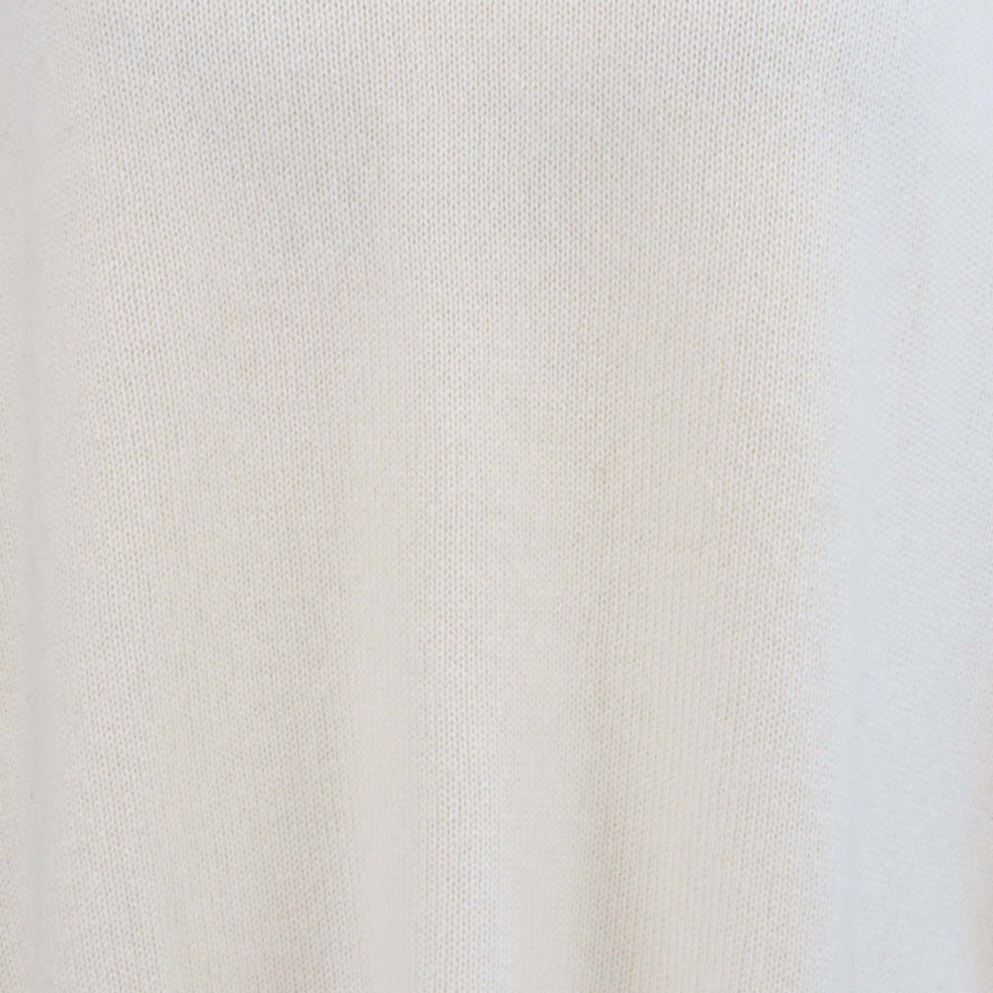 Valentino Cream Cashmere One Studded Oversized Sweater