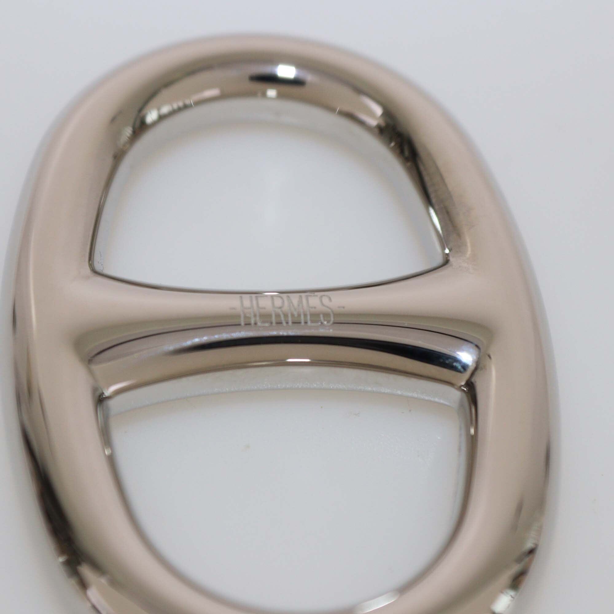Hermes Silver Chaine d' Ancre Scarf 90 Ring Womens Hermes