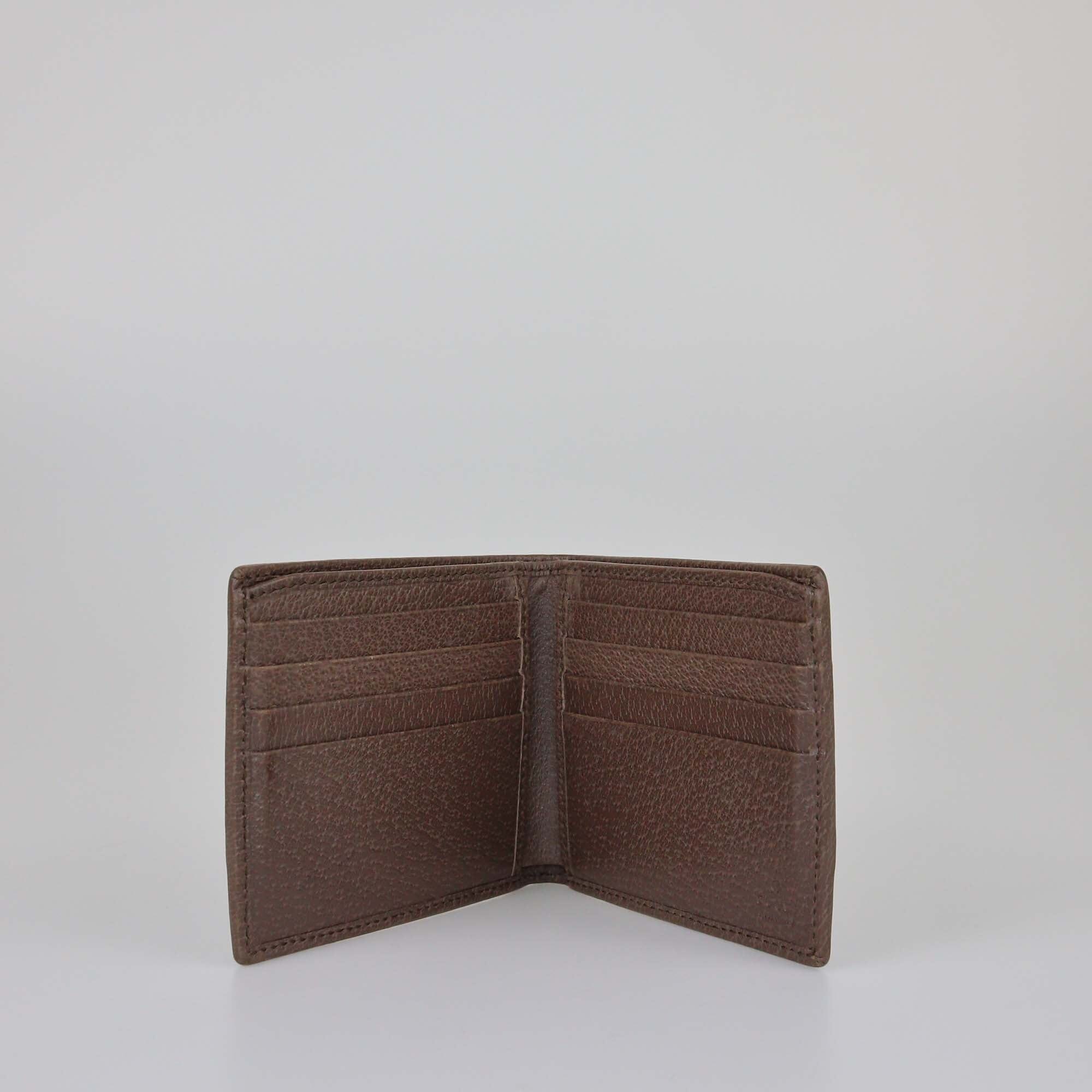 Gucci Brown/Beige GG Supreme Ophidia Bifold Wallet Mens Gucci