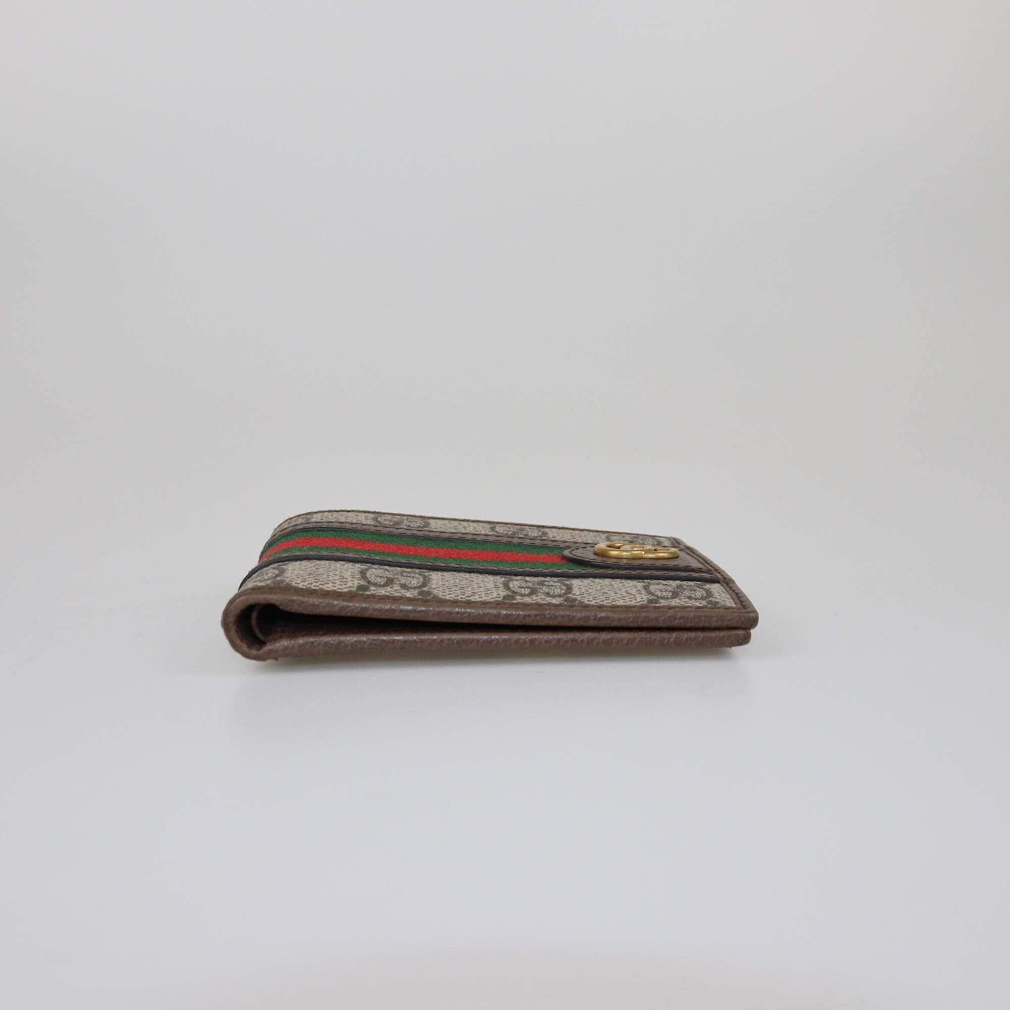 Gucci Brown/Beige GG Supreme Ophidia Bifold Wallet Mens Gucci