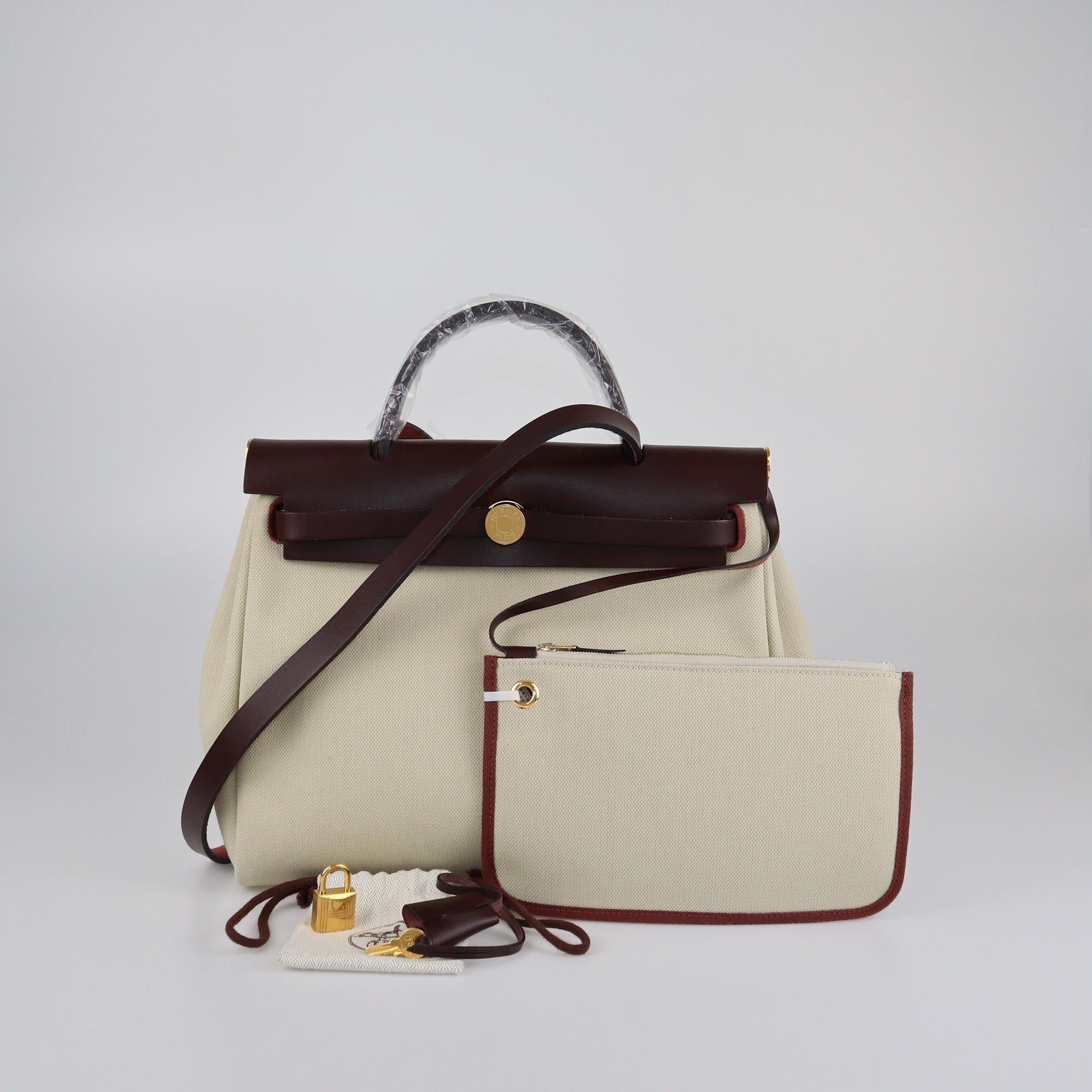 Hermes Ebene/Beton Toile Militaire Herbag Zip 31 Bag Womens Hermes