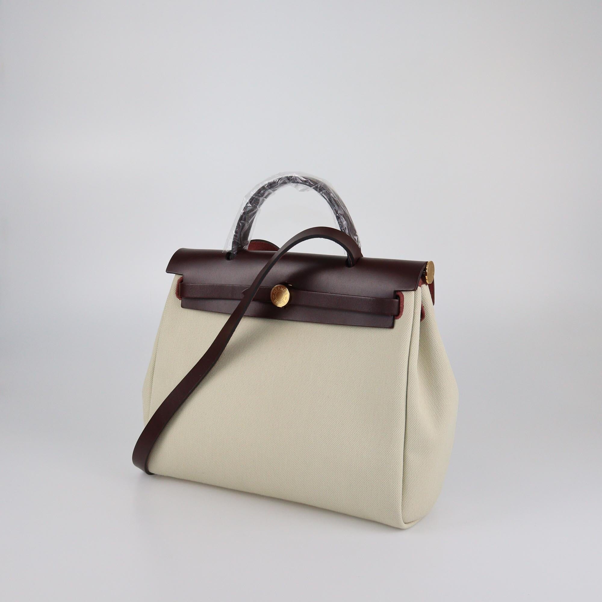 Hermes Ebene/Beton Toile Militaire Herbag Zip 31 Bag Womens Hermes