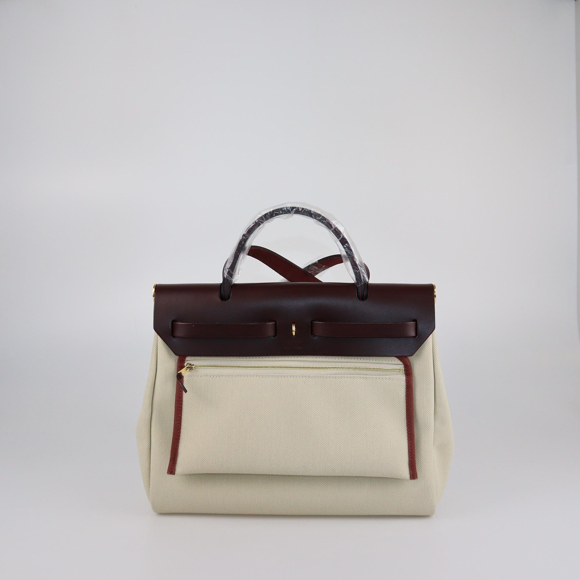 Hermes Ebene/Beton Toile Militaire Herbag Zip 31 Bag Womens Hermes