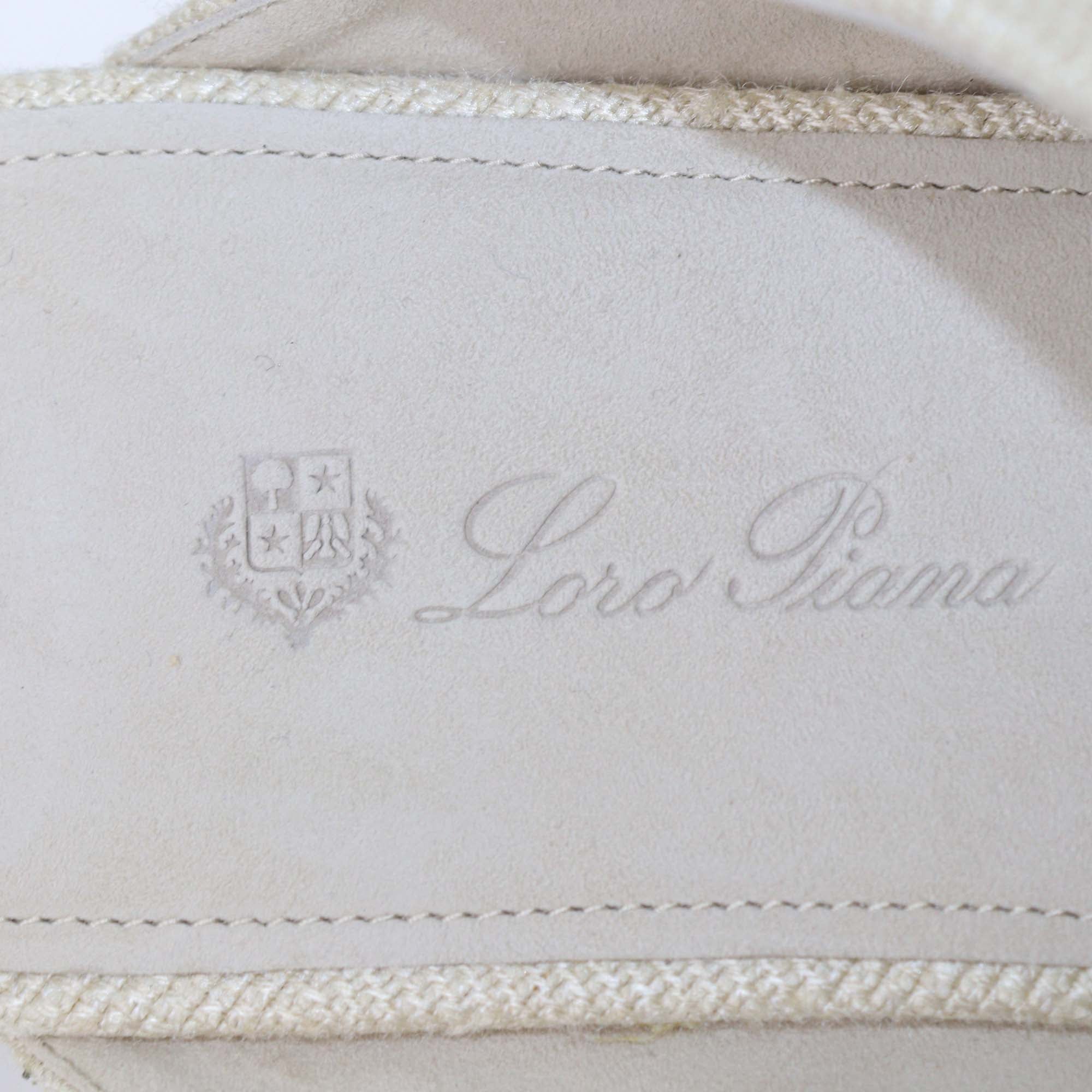 Loro Piana Beige Canvas Alba Flat Mules