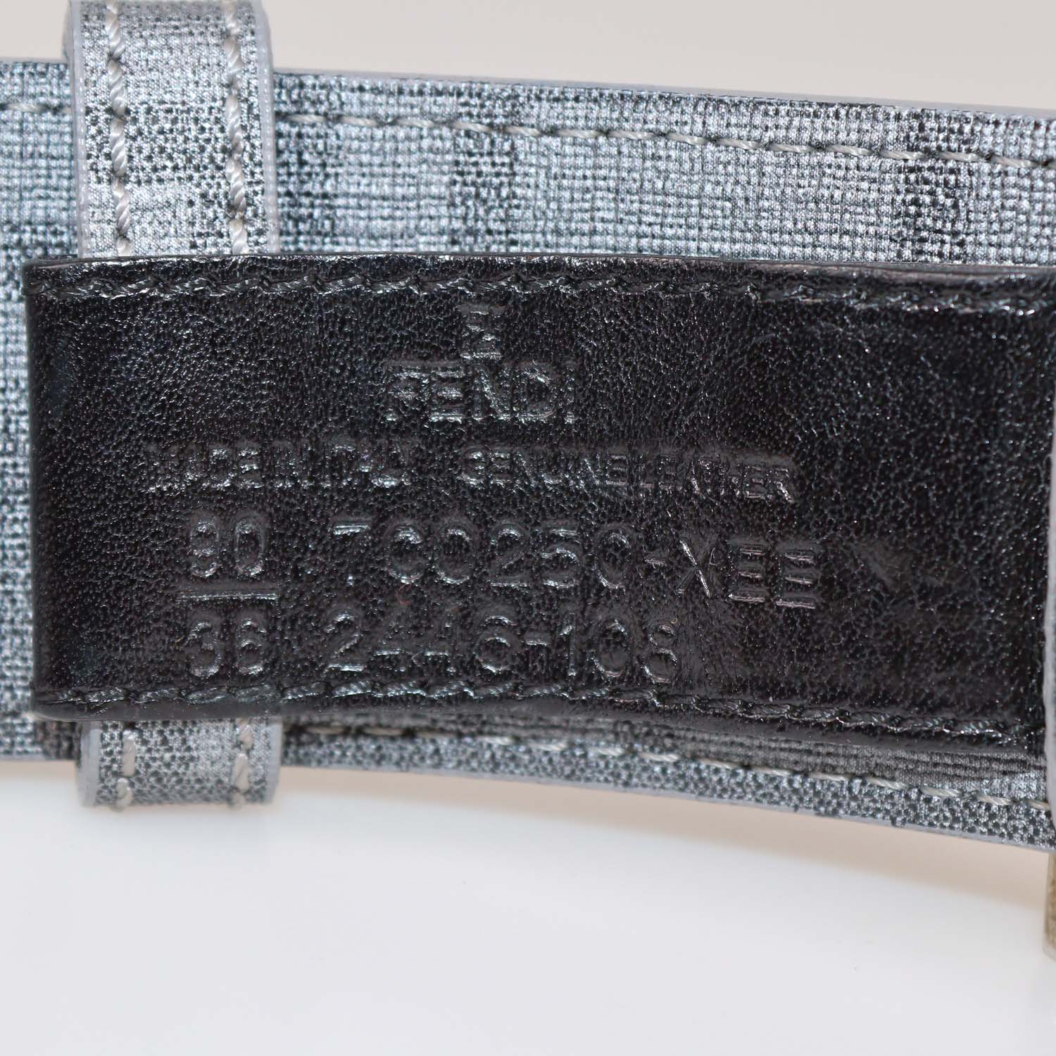 Fendi Grey Zucca Coated Canvas Enamel FF Buckle Belt