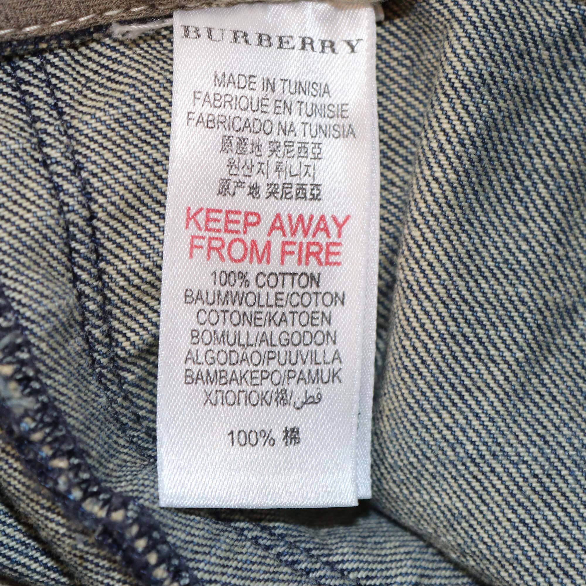 Burberry Kids True Indigo Denim Jumpsuit Womens Burberry Kids