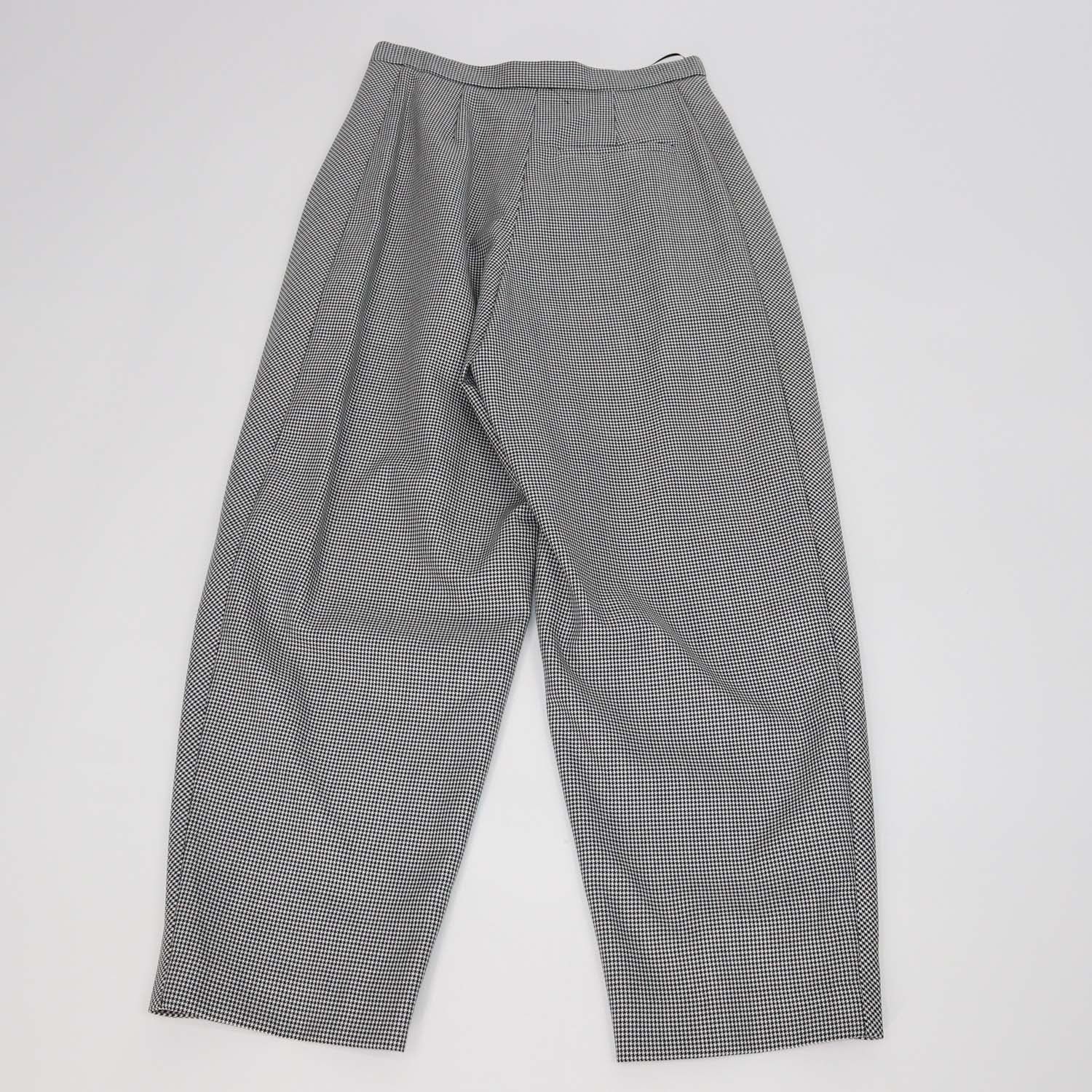 Loewe Black/White Blend Wool Checkered Wide Leg Pants