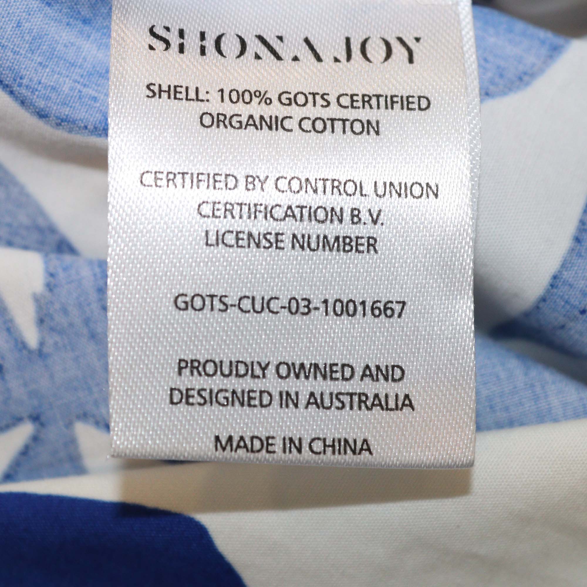 Shona Joy Ivory/Aqua Cotton Scallop Cutout Oversized Shirt