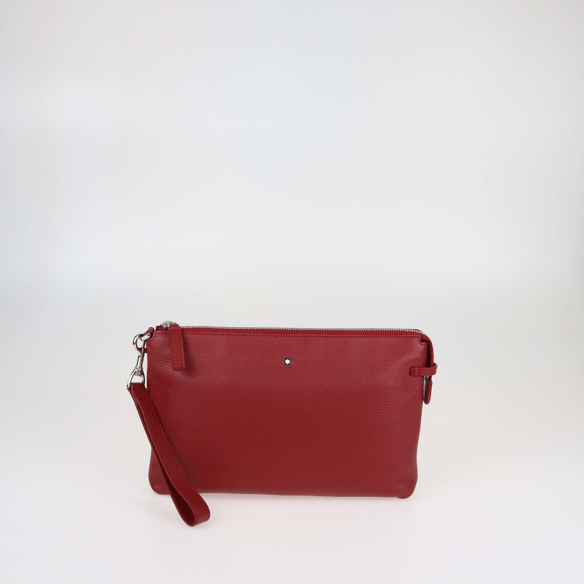 Montblanc Red Leather Meisterstuck Wristlet Pouch
