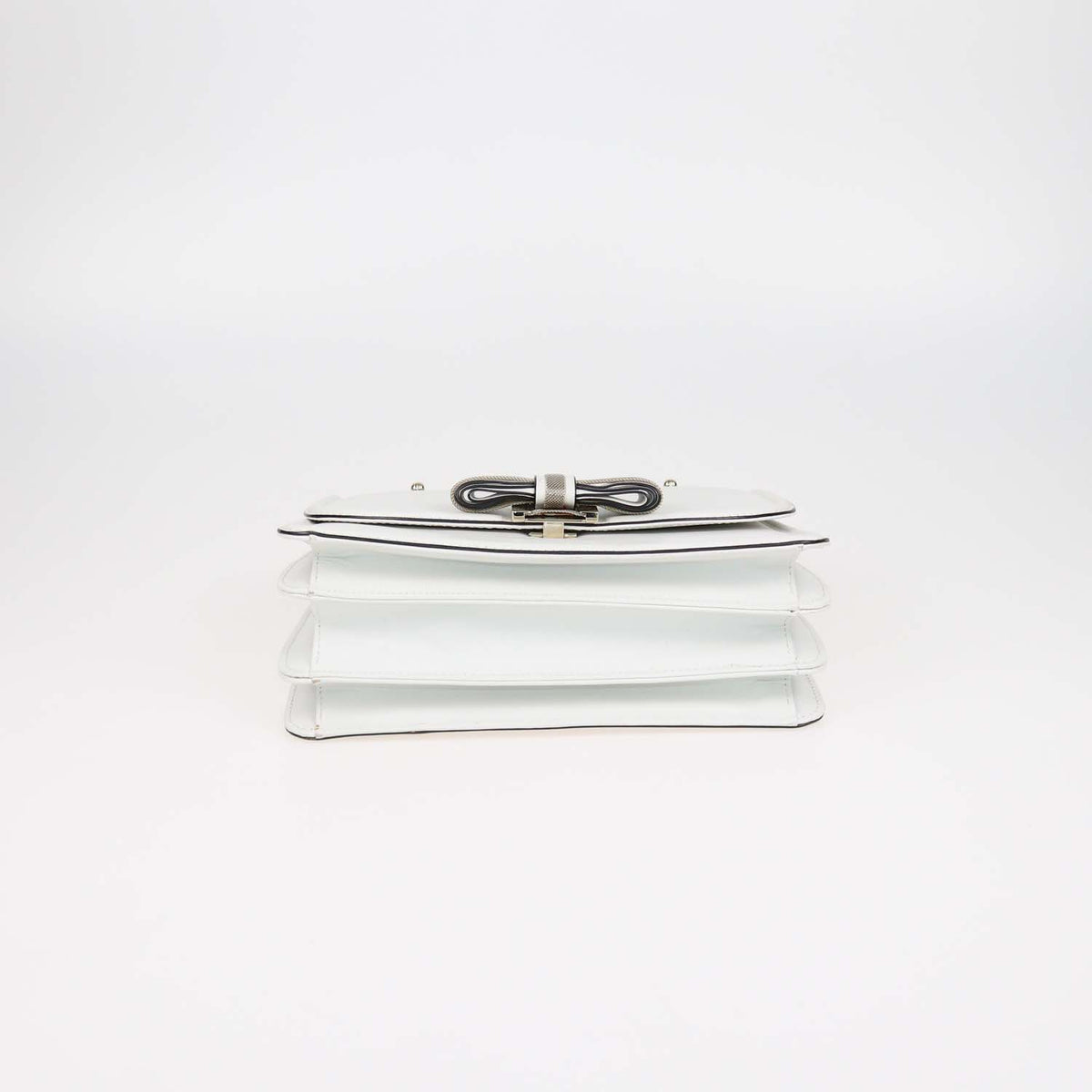 Valentino White Leather Bow Top Handle Bag