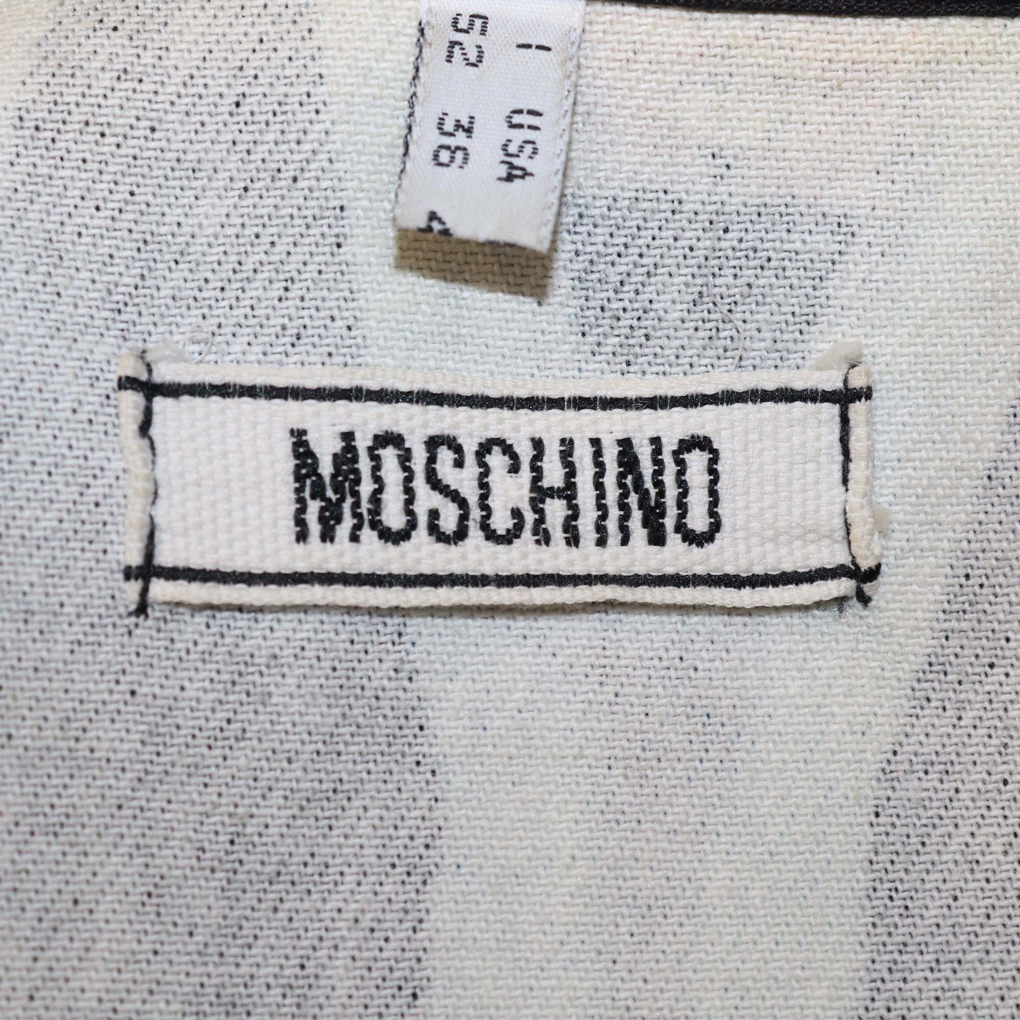 Moschino Jeans Multicolor Denim Zipper Print Vest