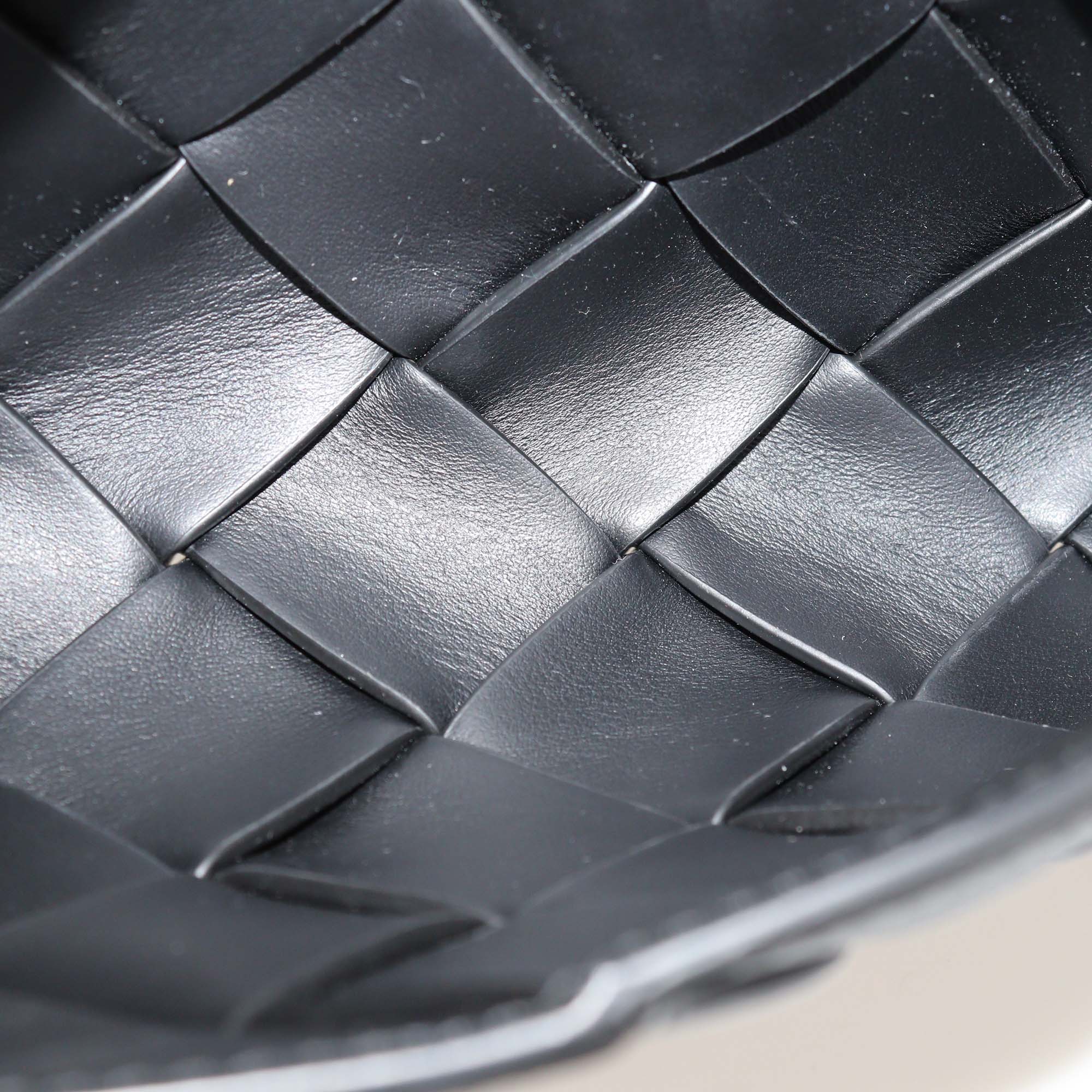 Bottega Veneta Black Intreccio Leather Diago Belt Bag