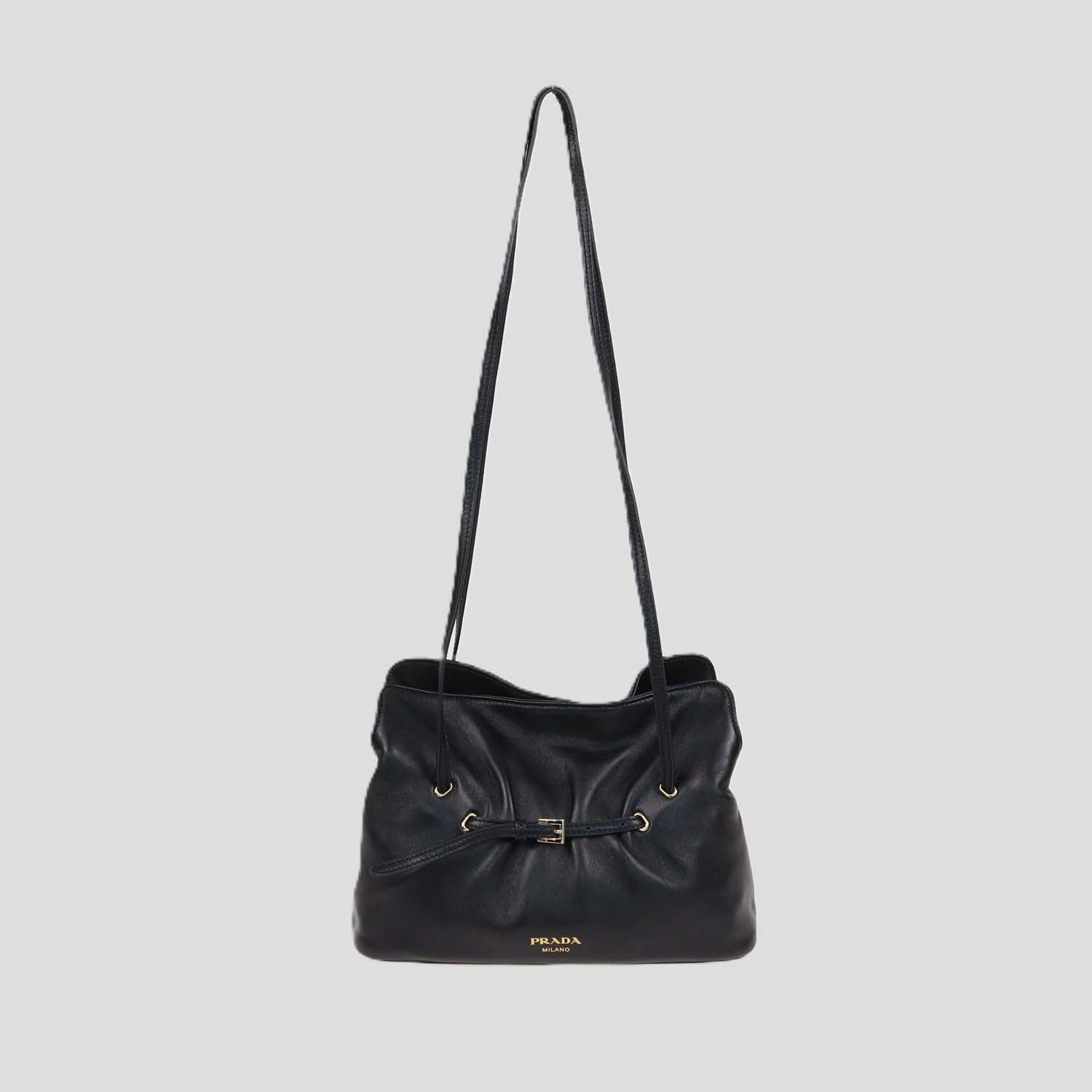 Prada Black Leather Small Dada Shoulder Bag