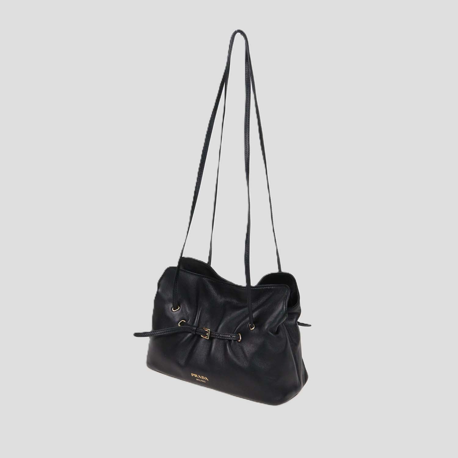 Prada Black Leather Small Dada Shoulder Bag