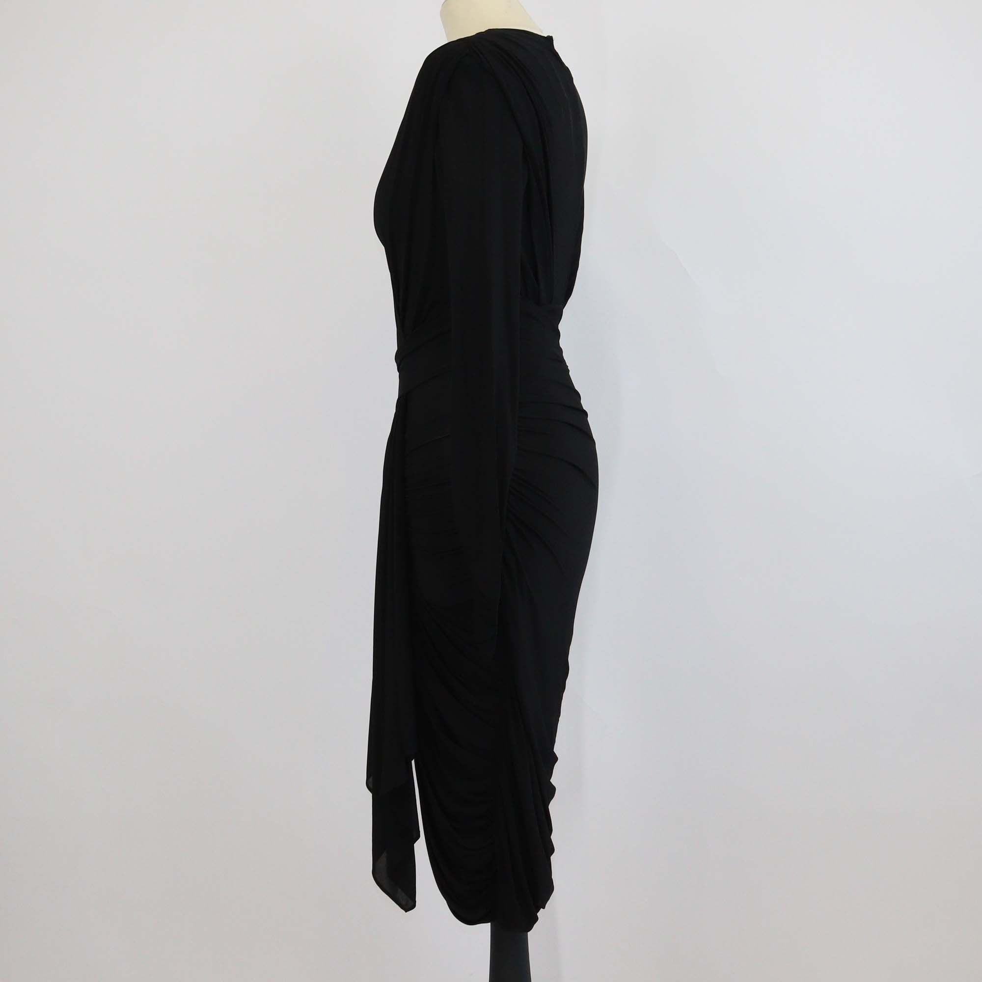 Isabel Marant Black Viscose Zorah Ruched Draped Dress