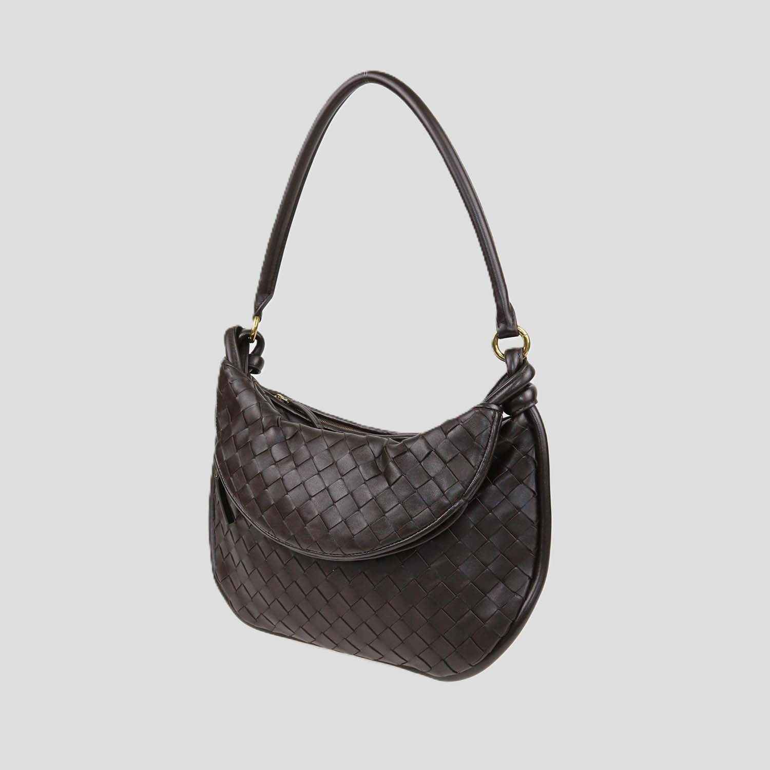 Bottega Veneta Cacao Intrecciato Leather Medium Gemelli Bag