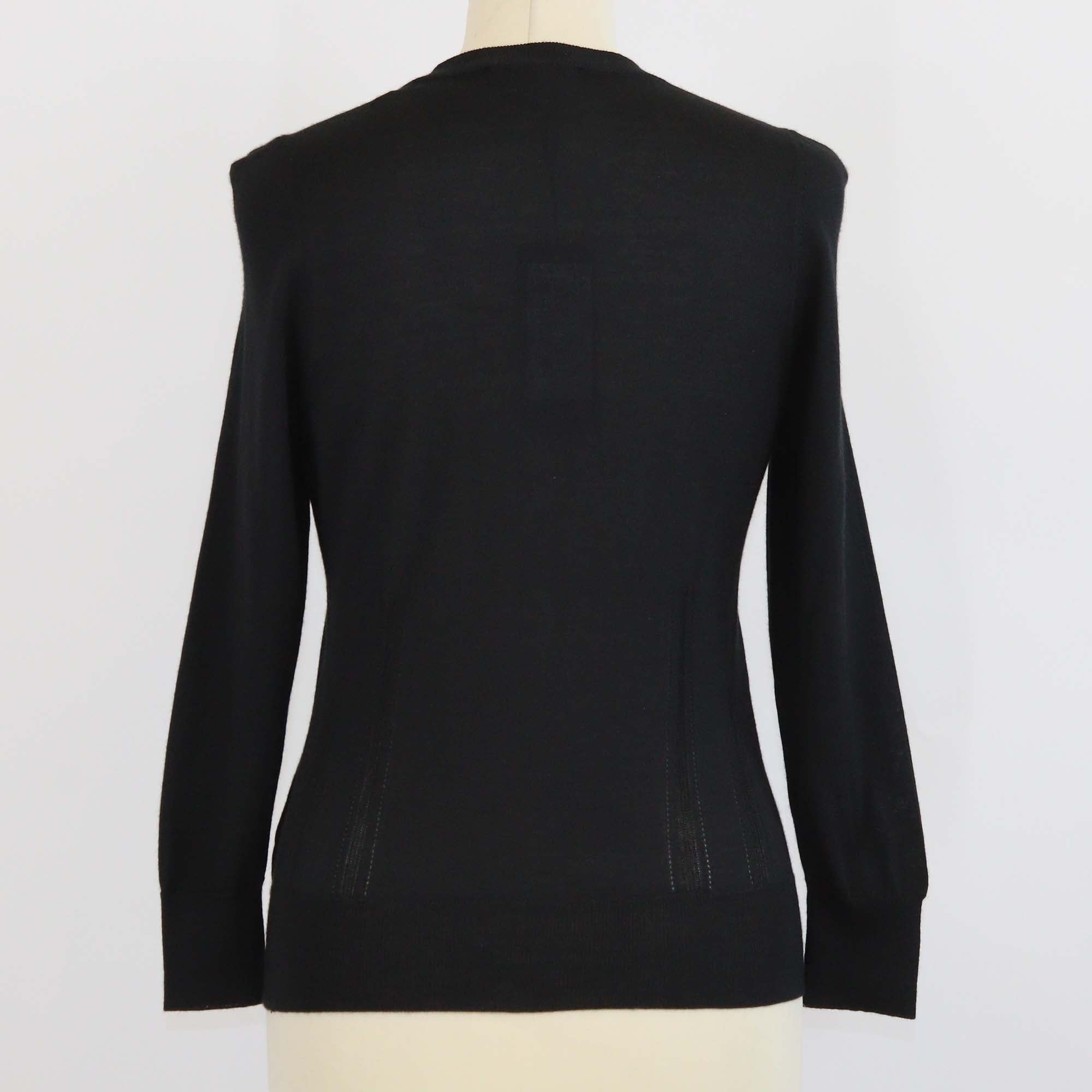 Dolce & Gabbana Black Cashmere & Silk Crystal Buttons Cardigan