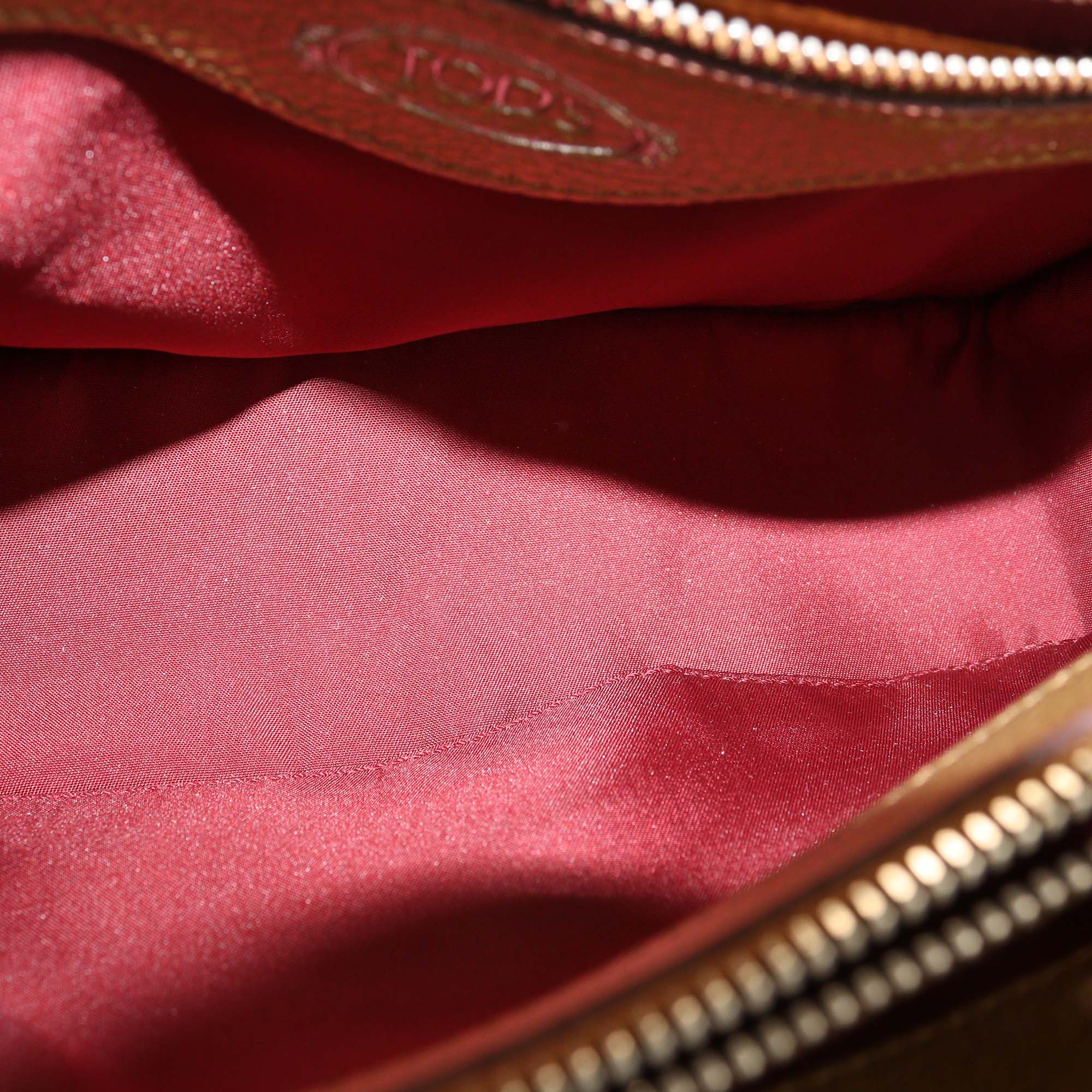 Tod's Gold/Multicolor Leather Double T Shoulder Bag