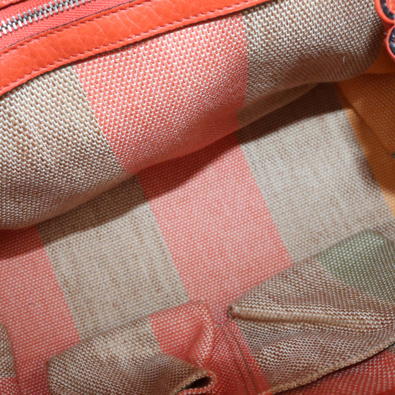 Gucci Orange Leather Small Bamboo Daily Top Handle Bag