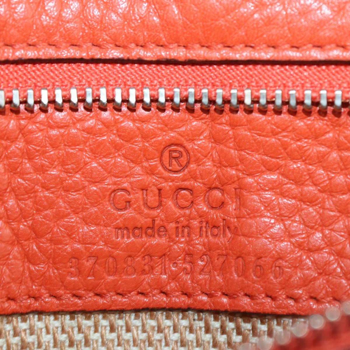Gucci Orange Leather Small Bamboo Daily Top Handle Bag
