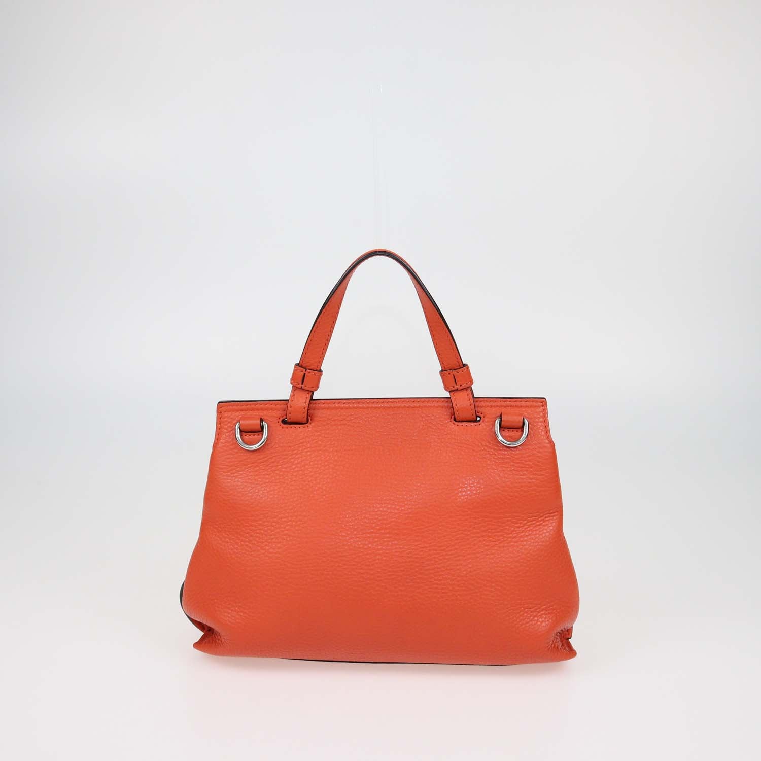 Gucci Orange Leather Small Bamboo Daily Top Handle Bag