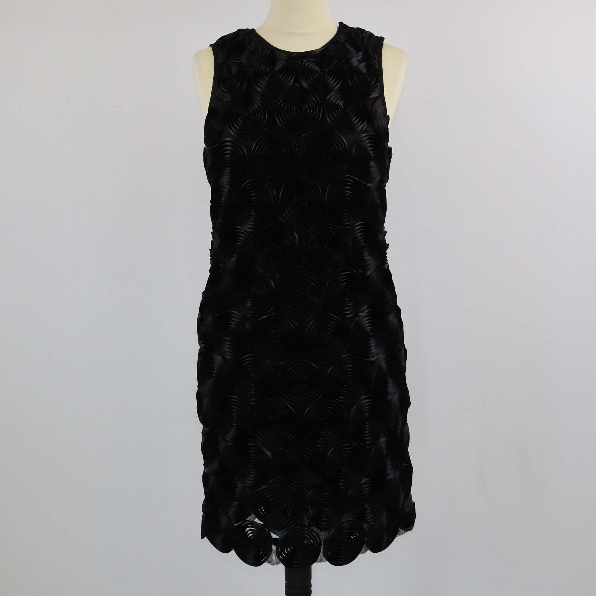 Burberry Prorsum Spiral Rosette Black Midi Dress Womens Burberry