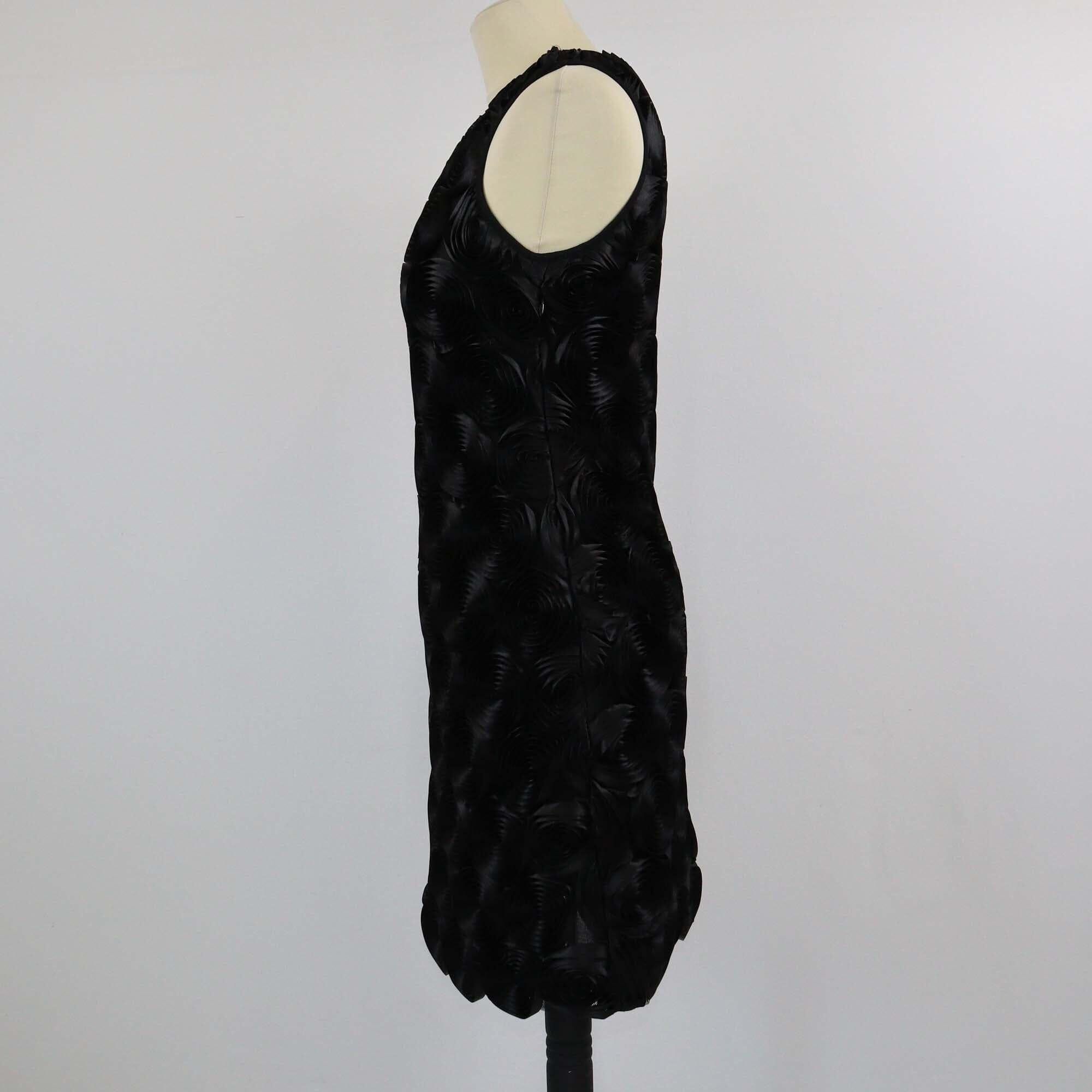 Burberry Prorsum Spiral Rosette Black Midi Dress Womens Burberry