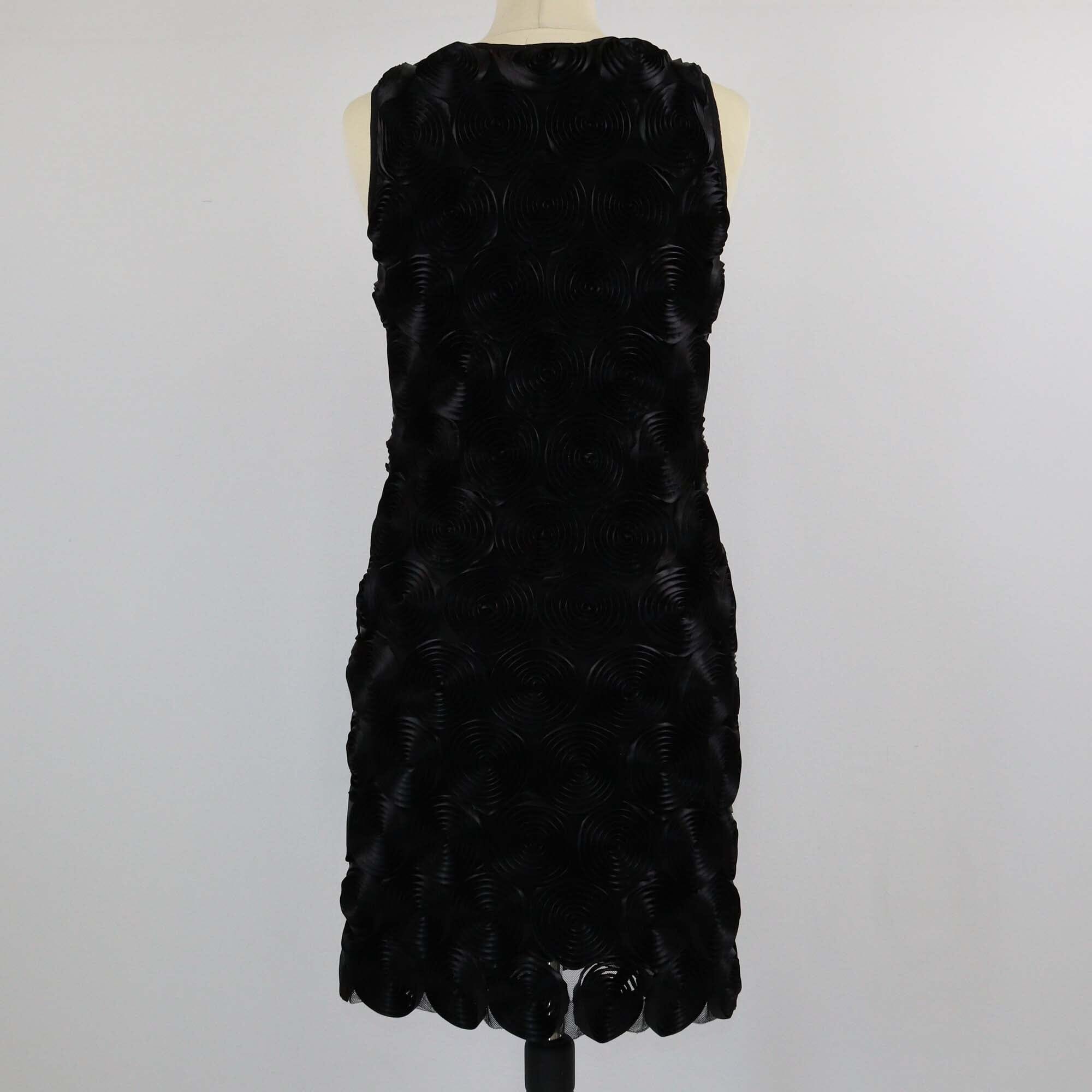 Burberry Prorsum Spiral Rosette Black Midi Dress Womens Burberry