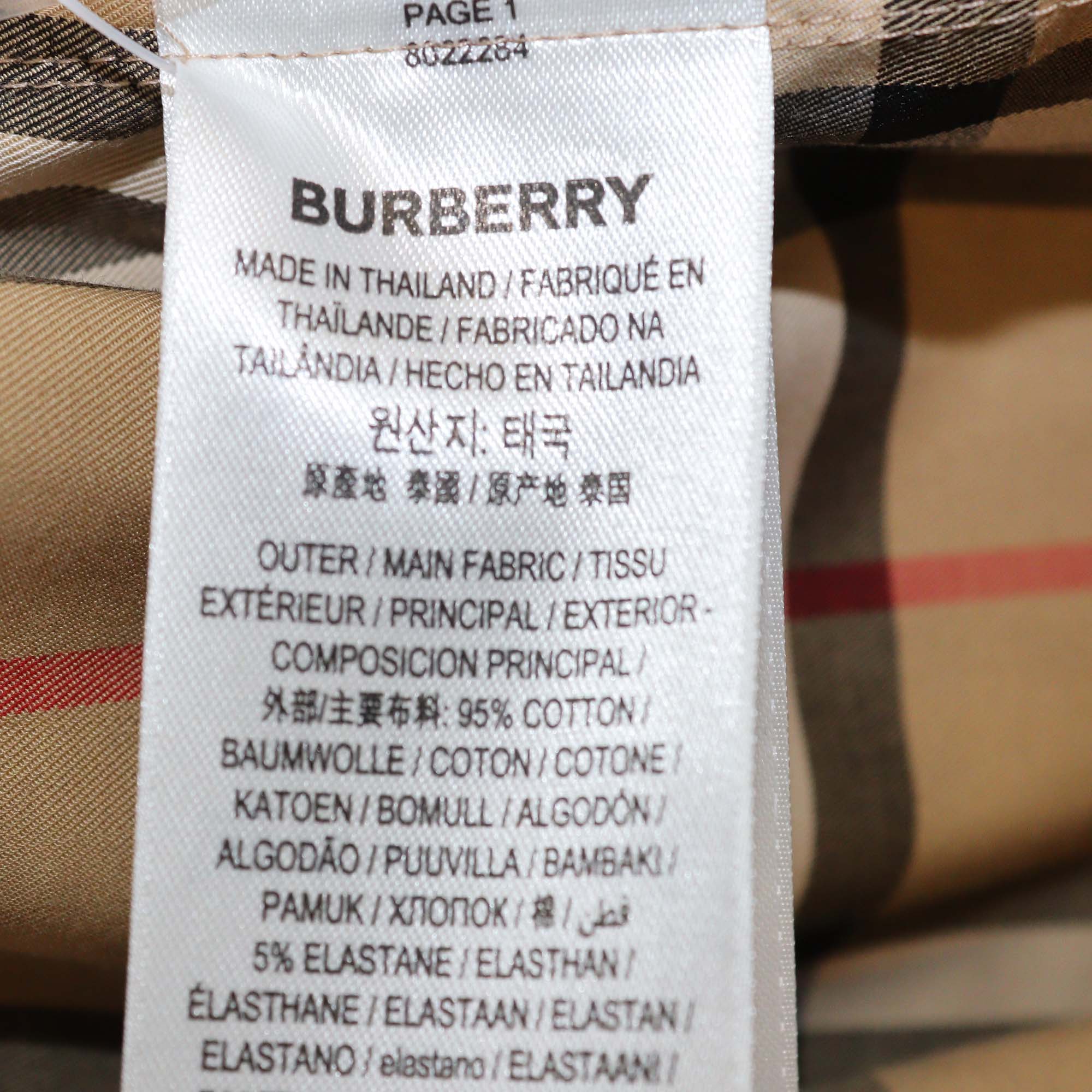 Burberry Beige Vintage Check Cotton Button-Up Long Sleeve Shirt