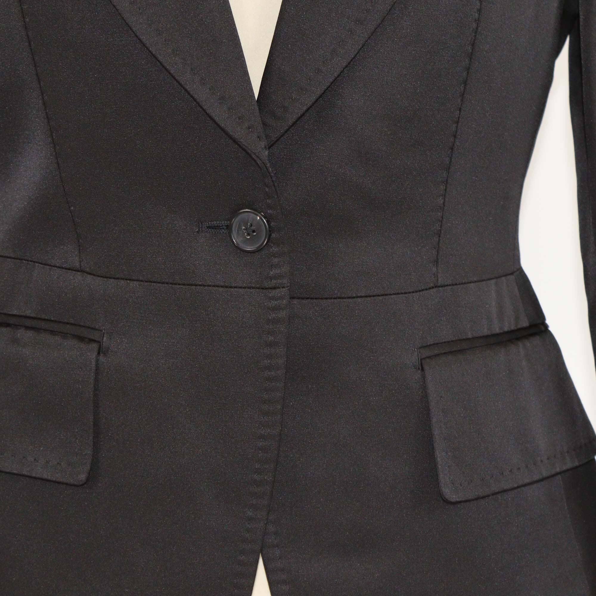 Tom Ford Black Silk & Cotton Single Breasted Blazer Womens Tom Ford