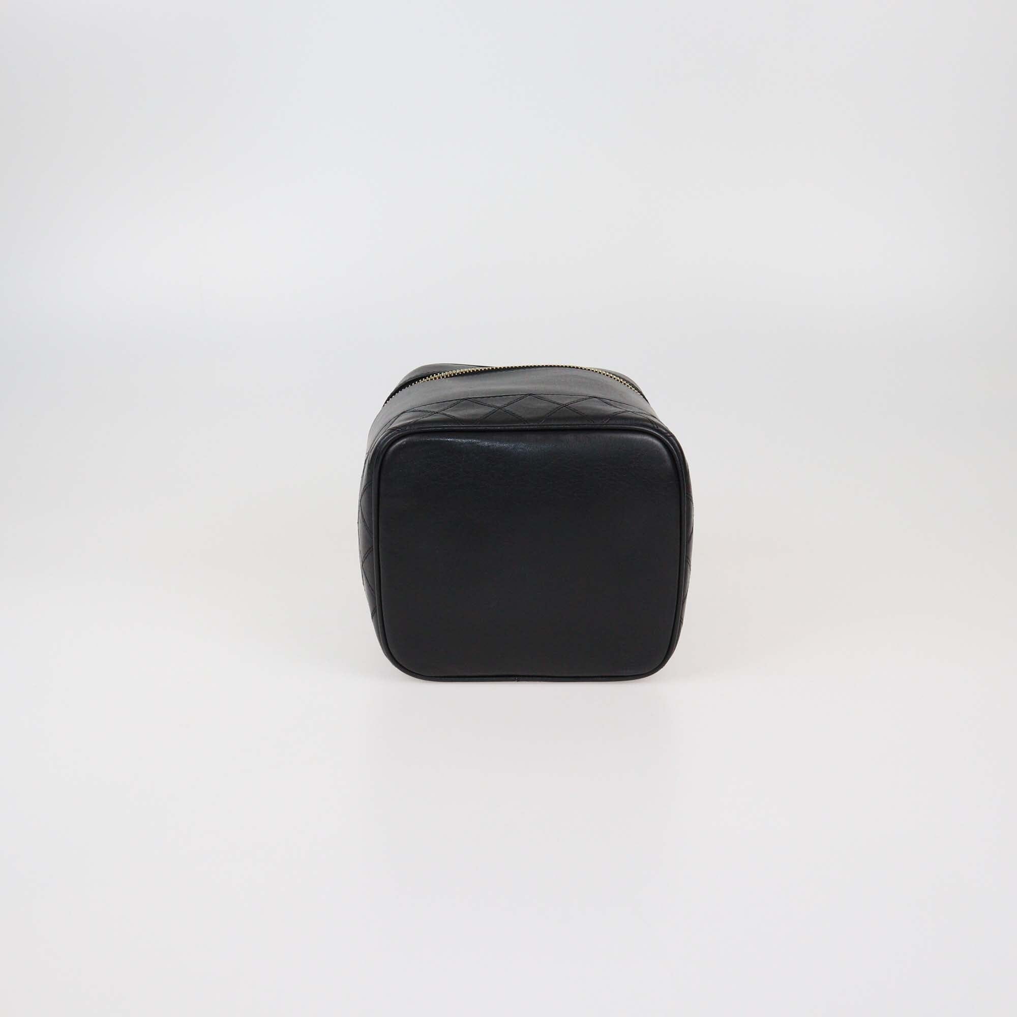 Chanel Black Vintage Vanity Case Womens Chanel