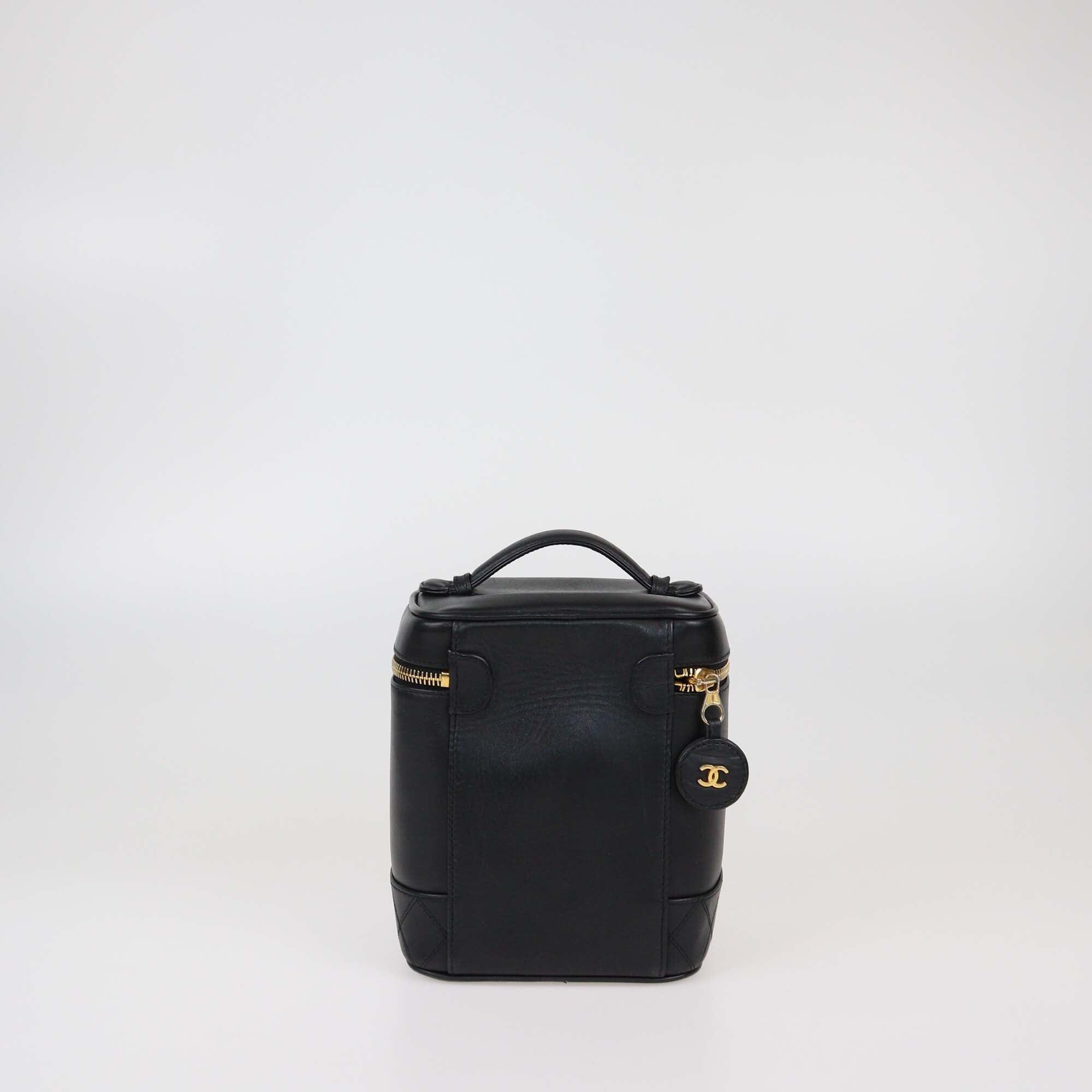 Chanel Black Vintage Vanity Case Womens Chanel