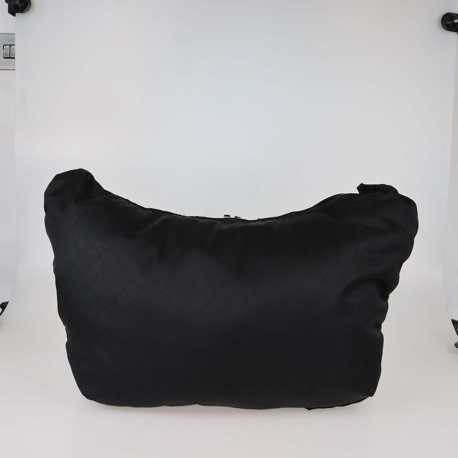 Bottega Veneta Black Intrecciato Print Nylon Oversized Hobo w/Belt Bag