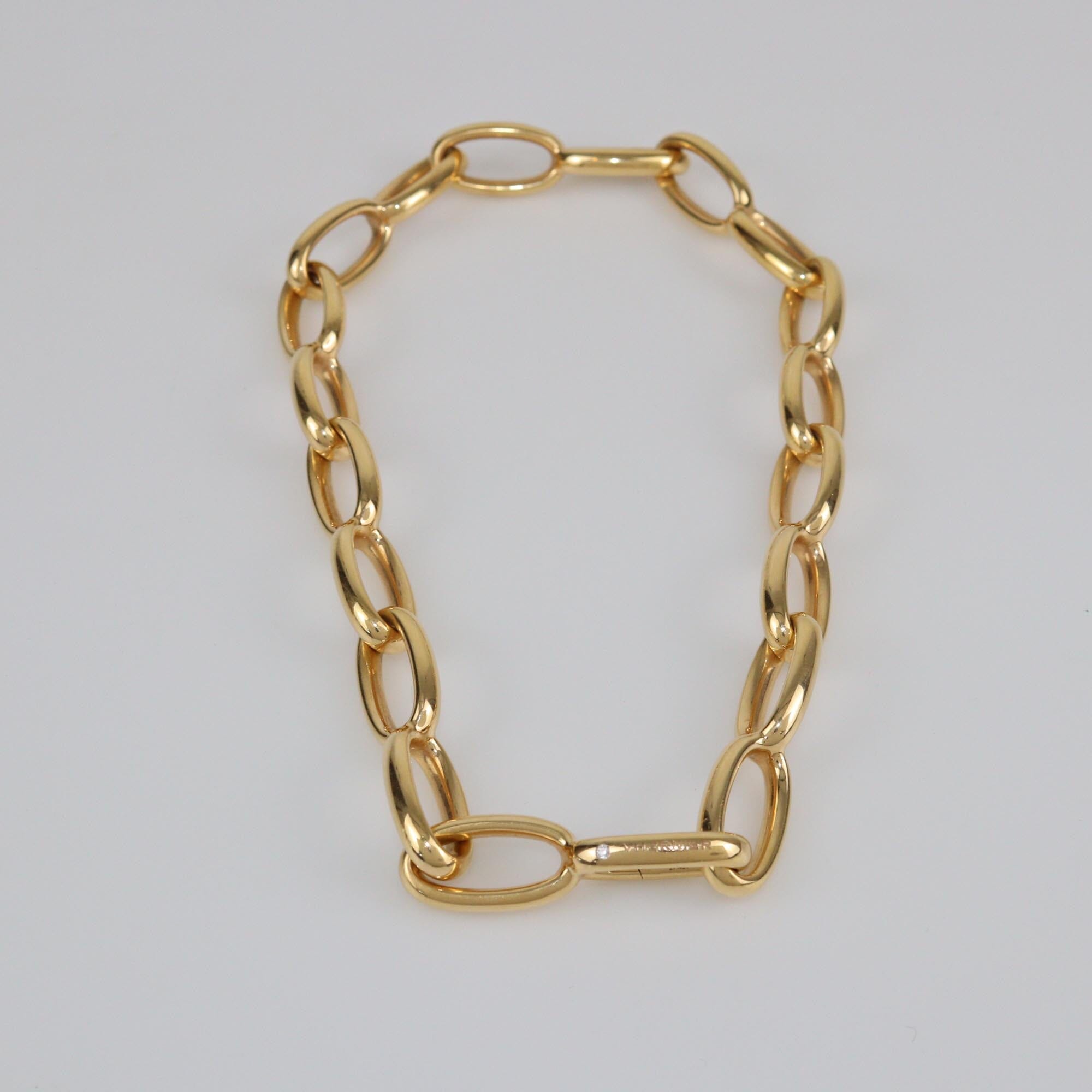 Vhernier Ottovolante 18k Yellow Gold 1 Diamond Ottovolante Chain Necklace Womens Vhernier