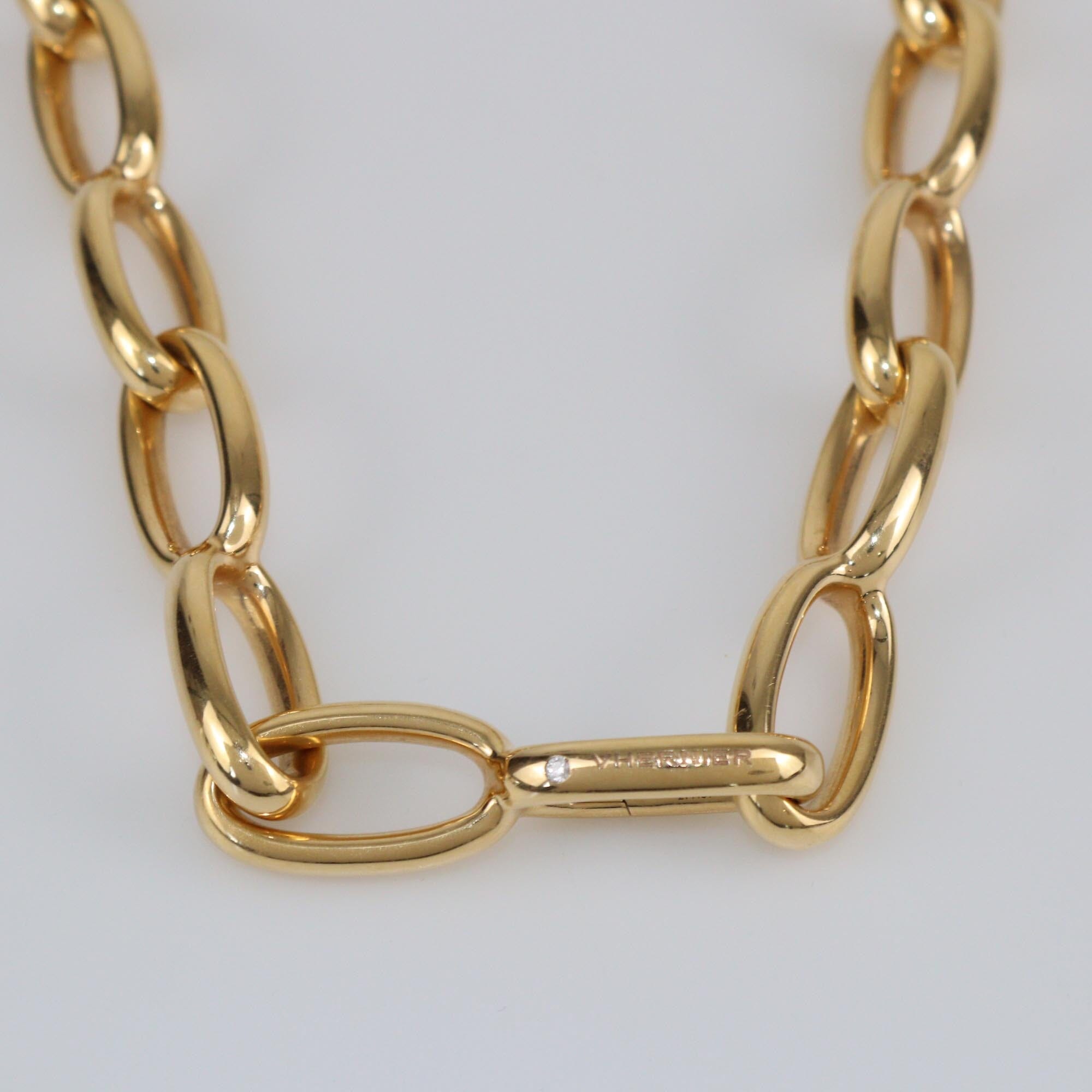 Vhernier Ottovolante 18k Yellow Gold 1 Diamond Ottovolante Chain Necklace Womens Vhernier