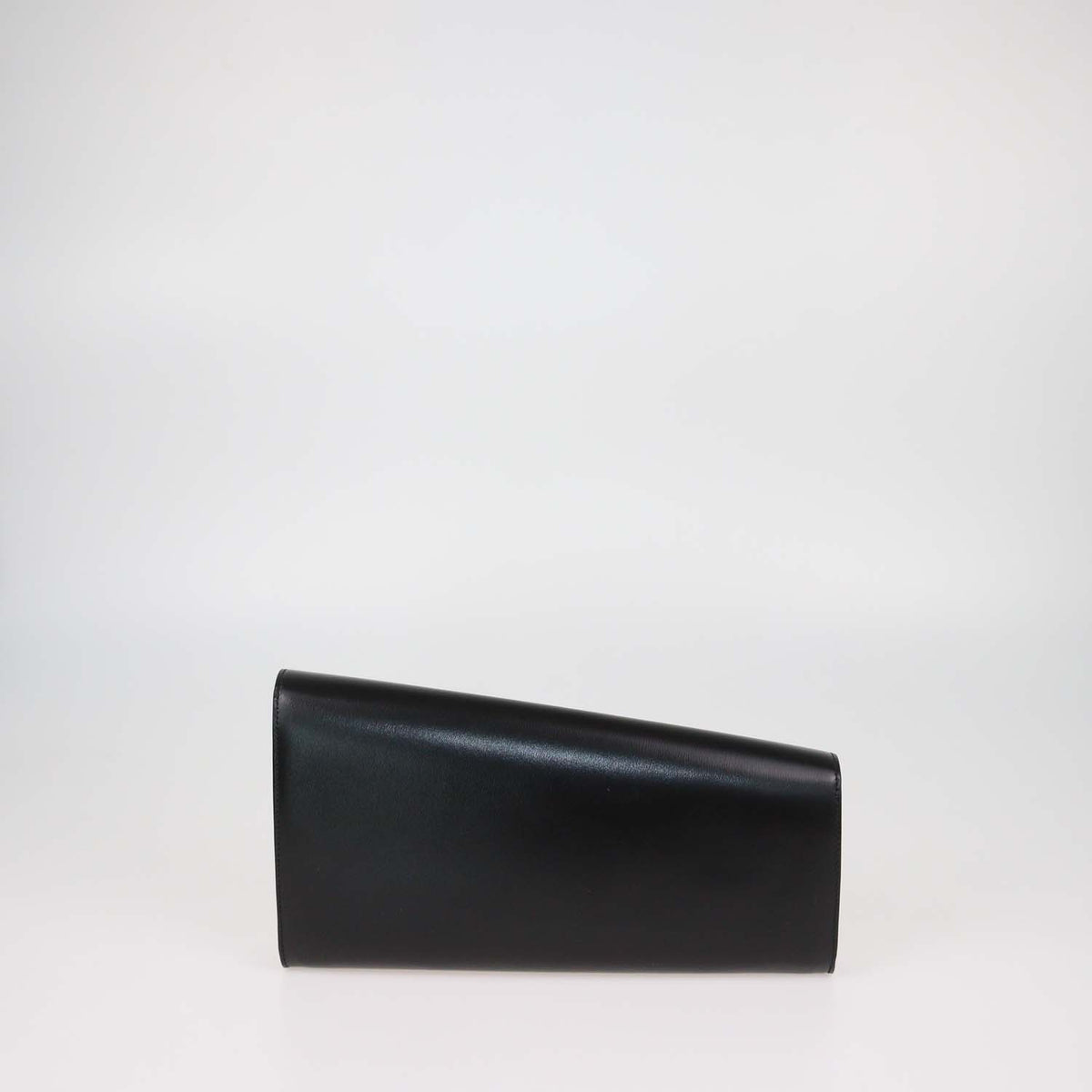 Celine Black Leather Logo Asymmetric Clutch