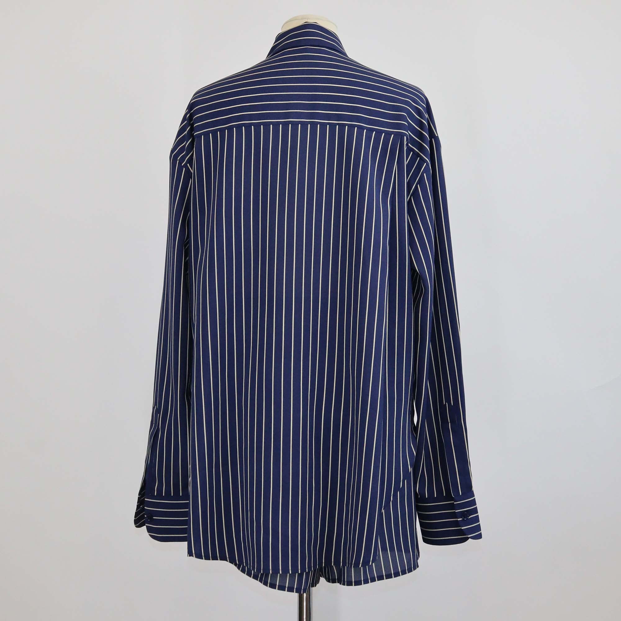 The Frankie Shop Navy/Beige Pinstripe Lui Shirt and Boxer Shorts Set