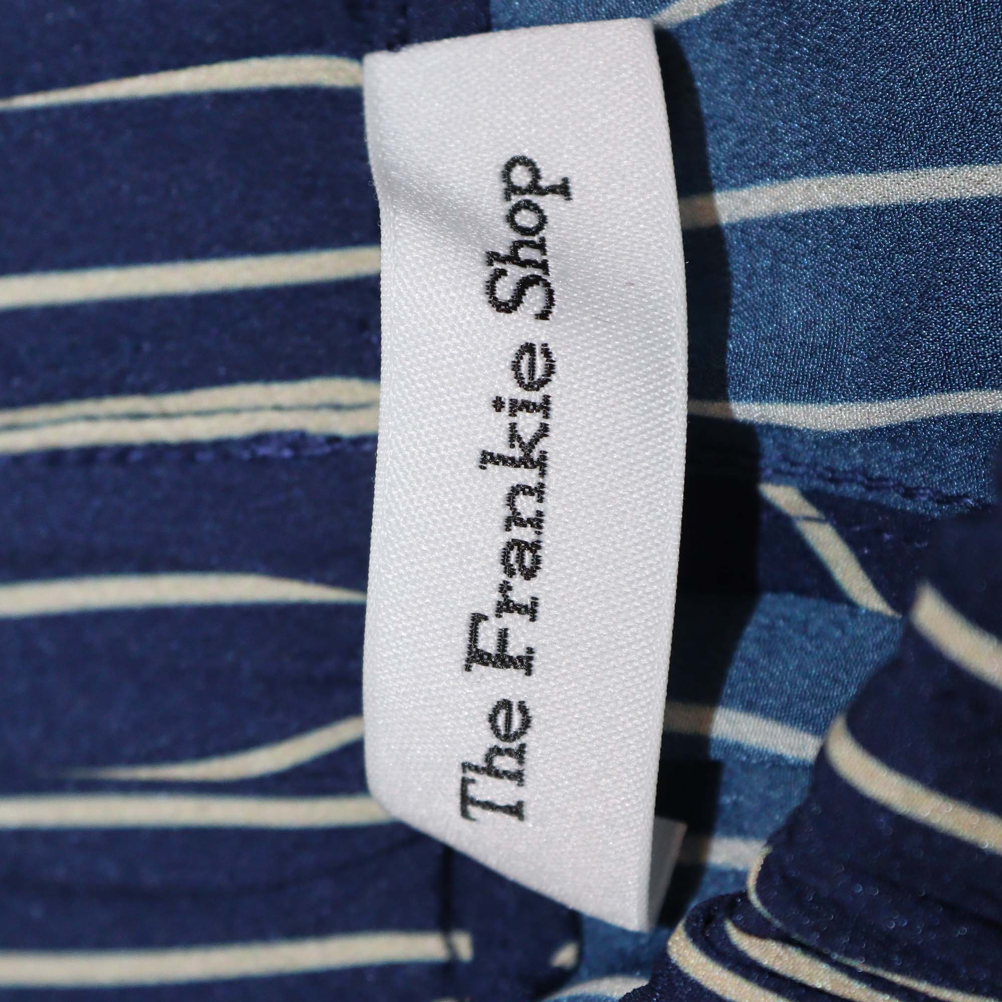 The Frankie Shop Navy/Beige Pinstripe Lui Shirt and Boxer Shorts Set