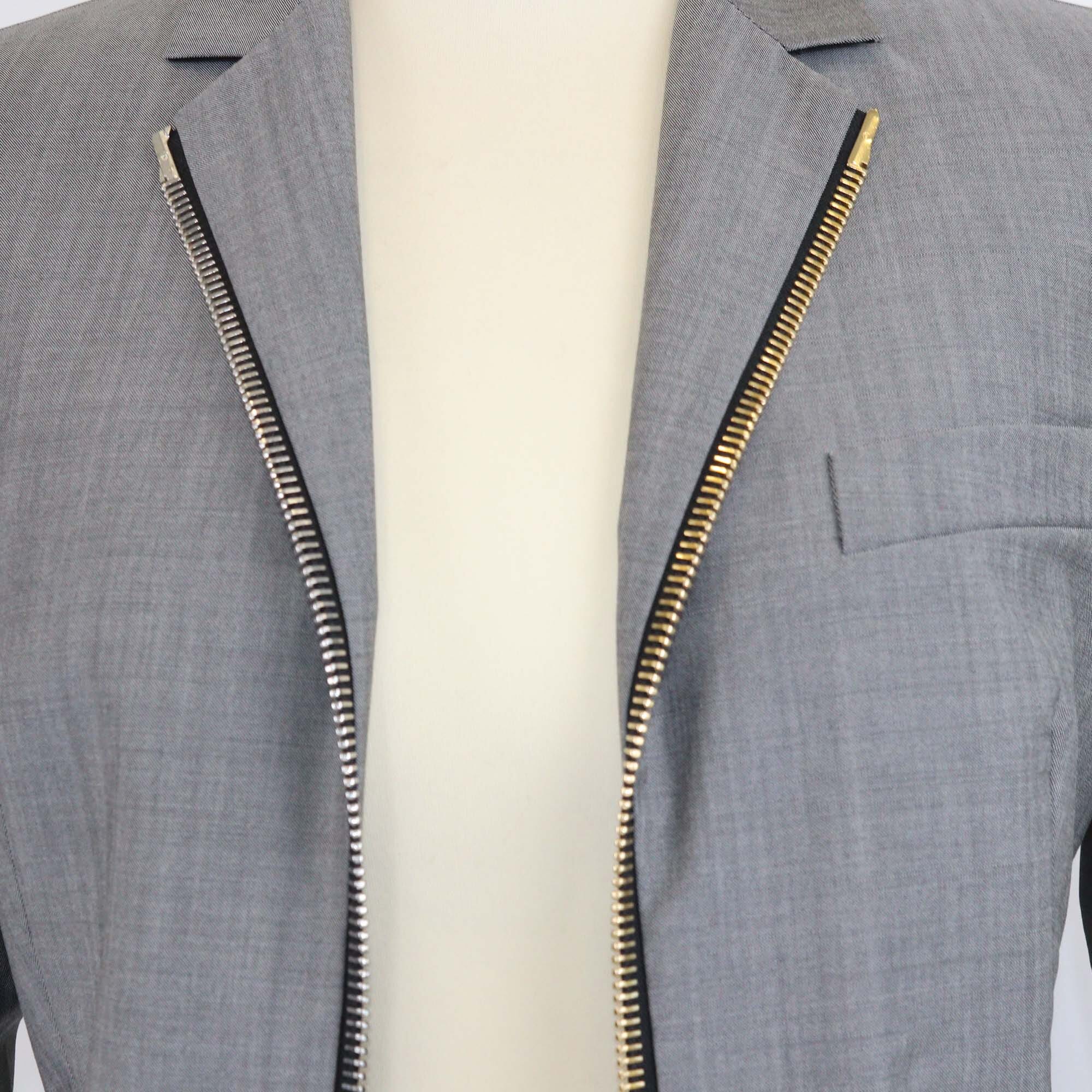 Alexander Wang Grey Wool & Mohair Zip Front Blazer Womens Alexander Wang