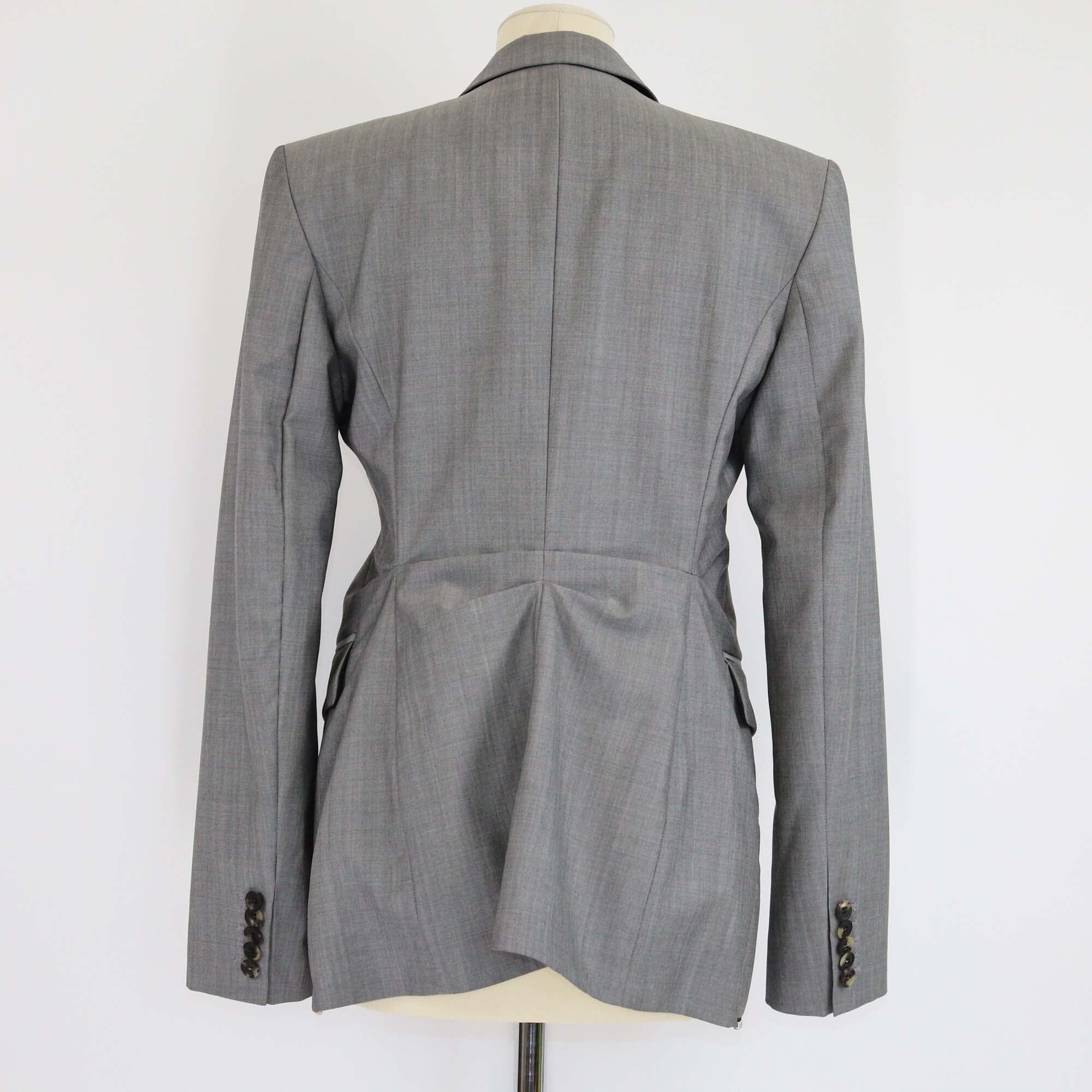 Alexander Wang Grey Wool & Mohair Zip Front Blazer Womens Alexander Wang