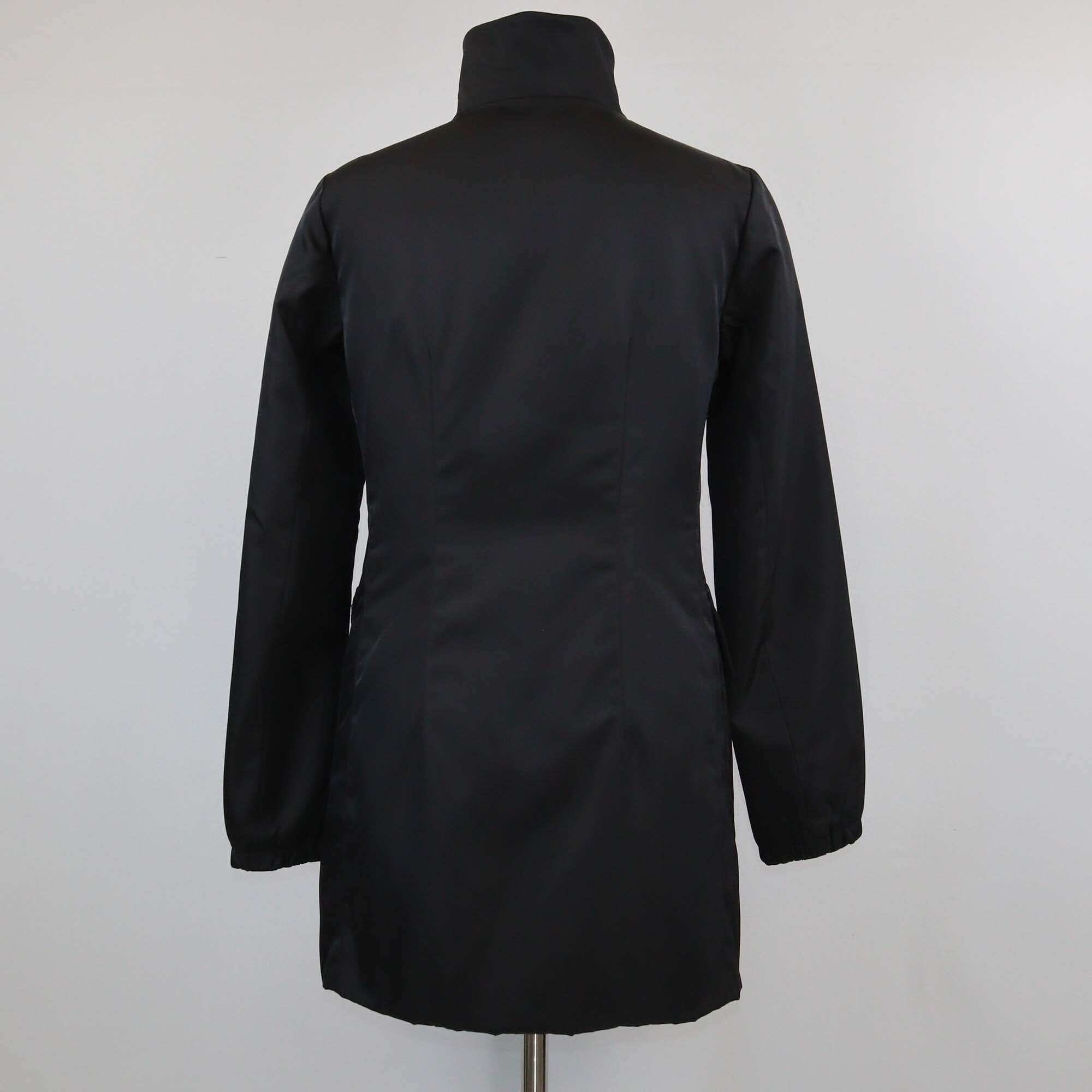 Prada Sport Black Zip & Pocket Detailed Bomber Jacket Womens Prada